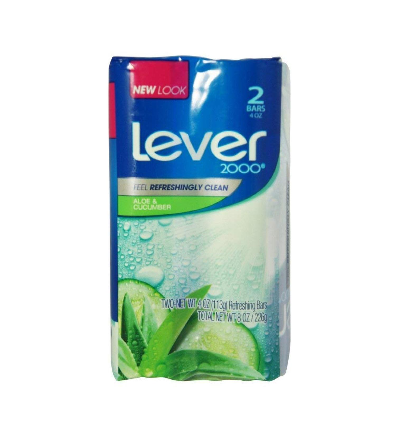 Lever 2000 Bar Soap  Aloe & Cucumber  4 oz bars  8 ea