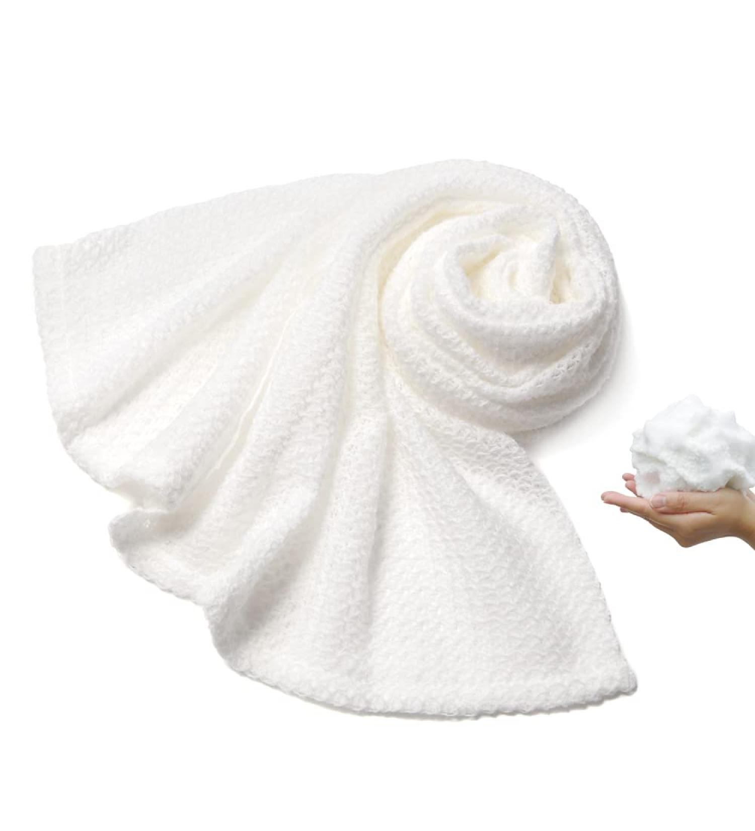 Super Soft Exfoliating Washcloth | Made in Japan | Shower Back Scrubber with Amino Acid Extract | Exfoliating Towel for Sensitive Skin - Buy Online on GoSupps.com