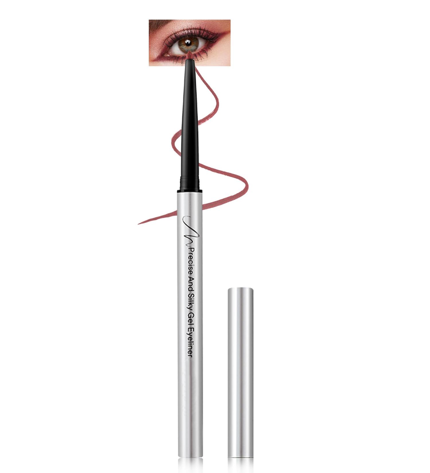  LYSdefeu Long-lasting metallic burgundy wine red gel eyeliner pencil waterproof highly pigmented quick-drying festival gift for women and girls vegan-03 - Buy Online on GoSupps.com