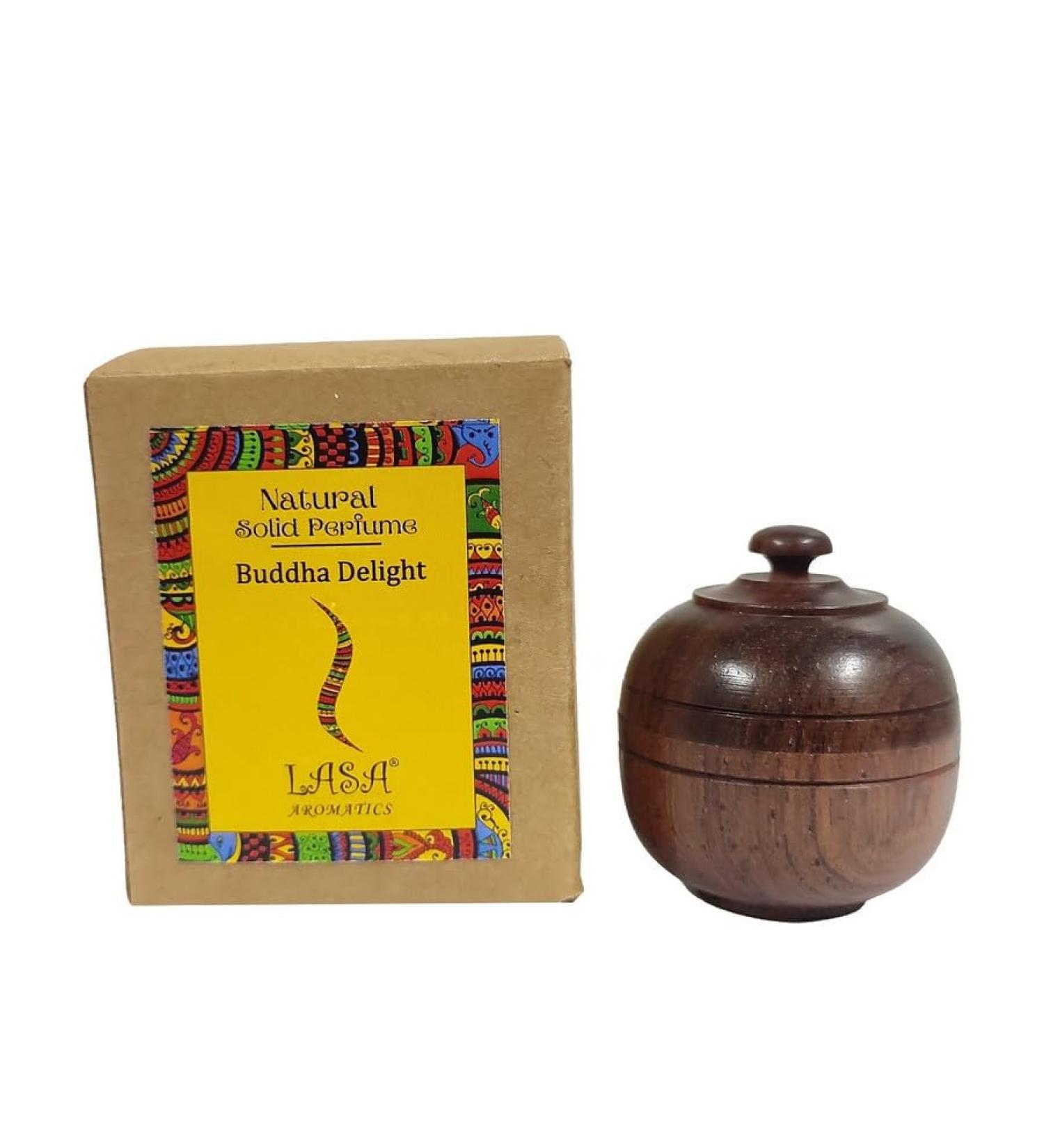 ANANYA FASHION & CRAFTS HUB Buddha Delight Natural Solid Perfume Beeswax Long Lasting Body Fragrance Balm Solid State Eau De Perfum in Wooden Jar 6 gm - Buy Online on GoSupps.com
