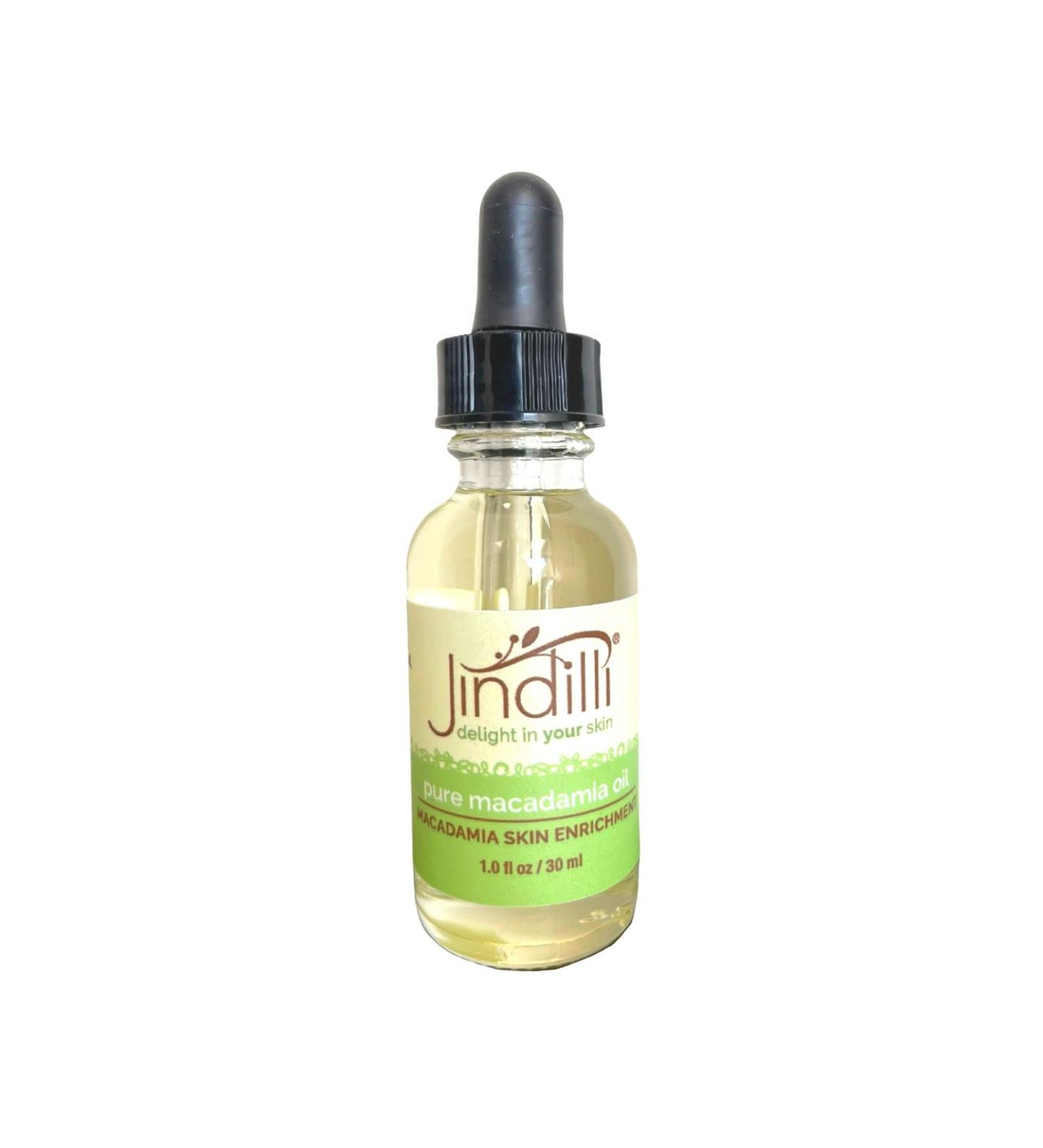 Jindilli Pure Macadamia Oil for Hair and Skin - Cold-Pressed, All-Natural, Vegan, Non-GMO, Hexane-Free - 1 fl oz - Moisturizing and Nourishing - Buy Online on GoSupps.com