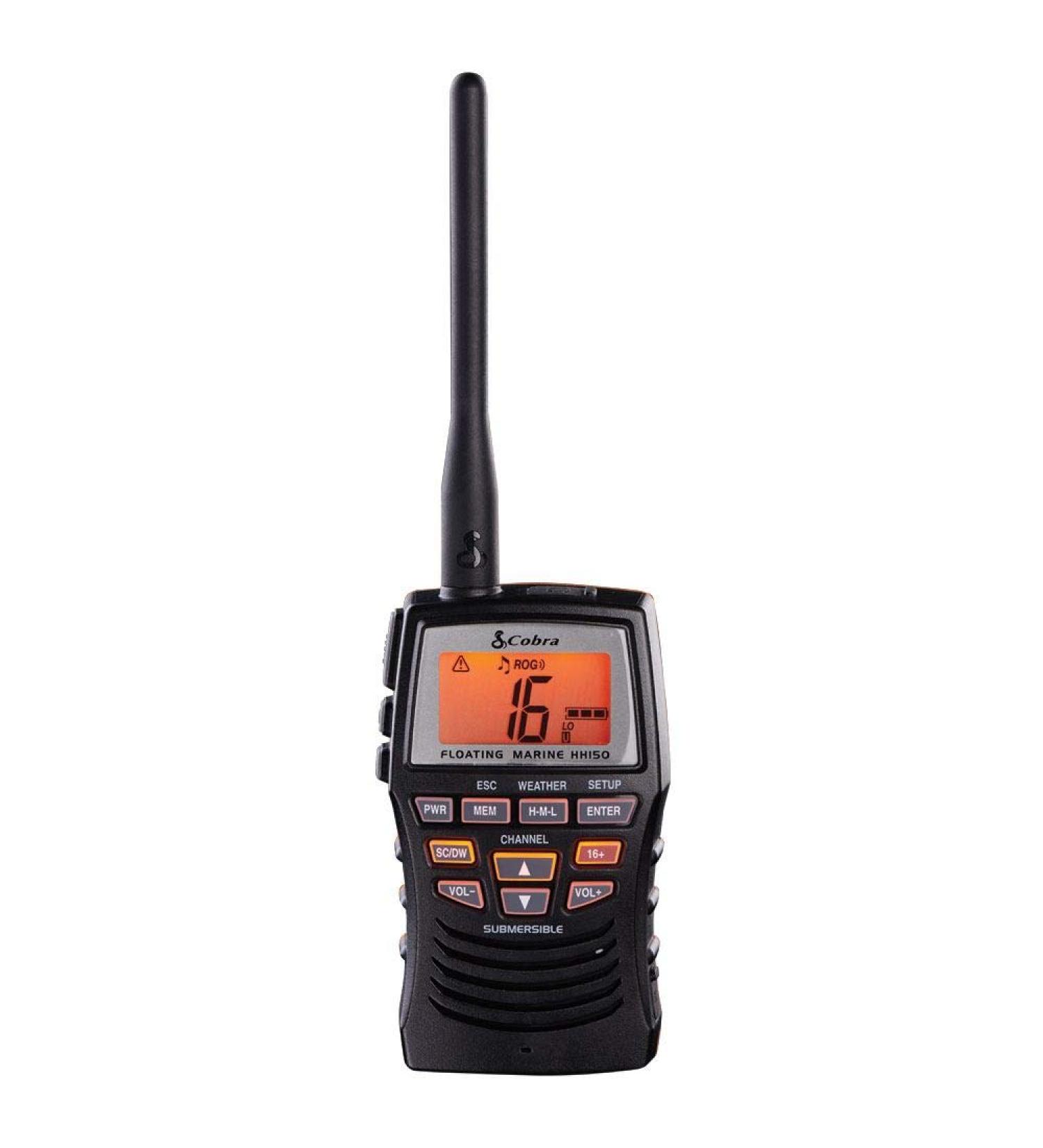 Cobra MR HH150 FLT - 3W Floating Long Range VHF Radio | Waterproof, Submersible, NOAA Weather Alerts - Buy Online on GoSupps.com