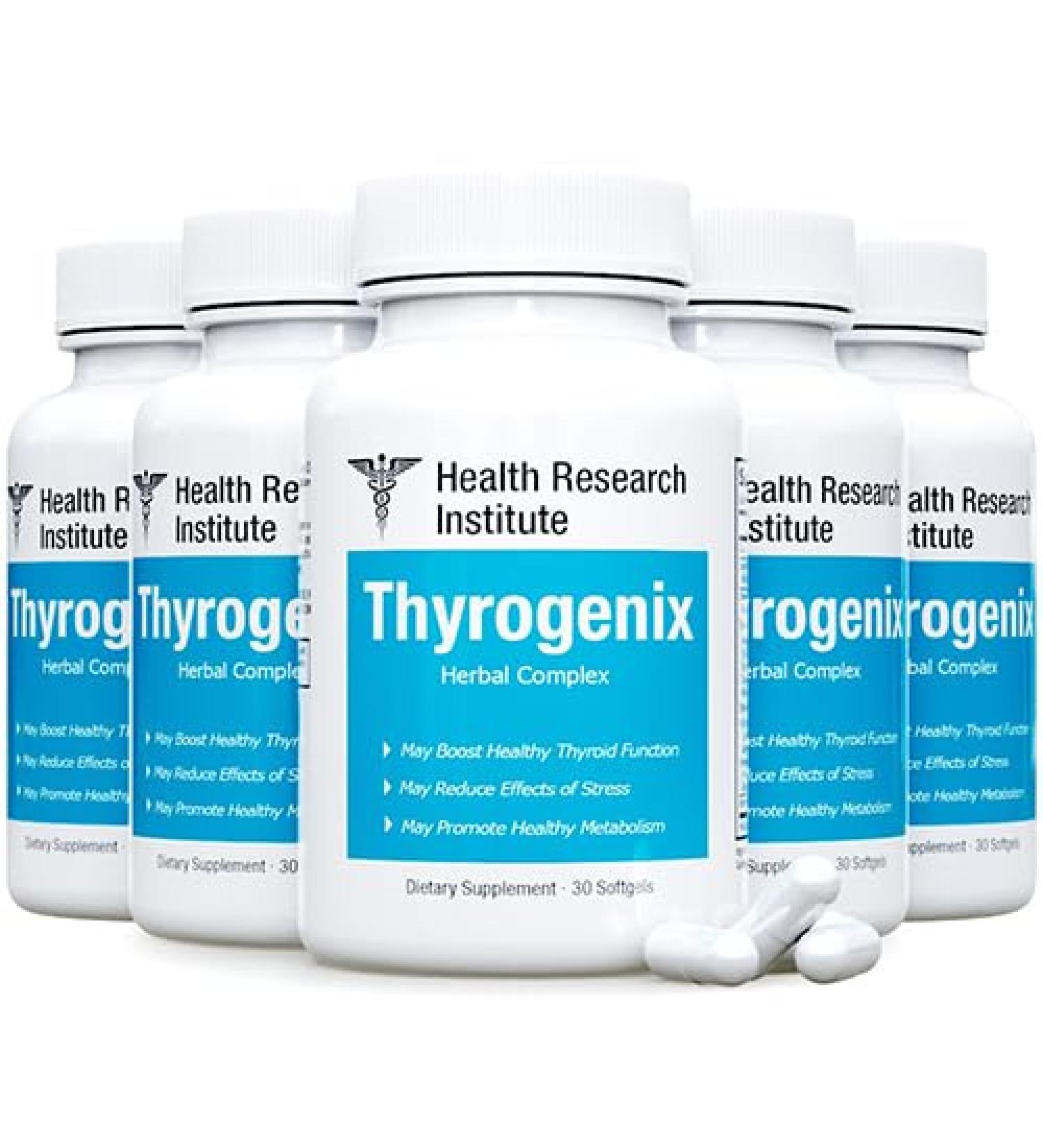 Thyrogenix - Thyroid Function Support Supplement - 5 bottles-150 Capsules - Adrenal Glands Support-Hormonal Balance Support (5)