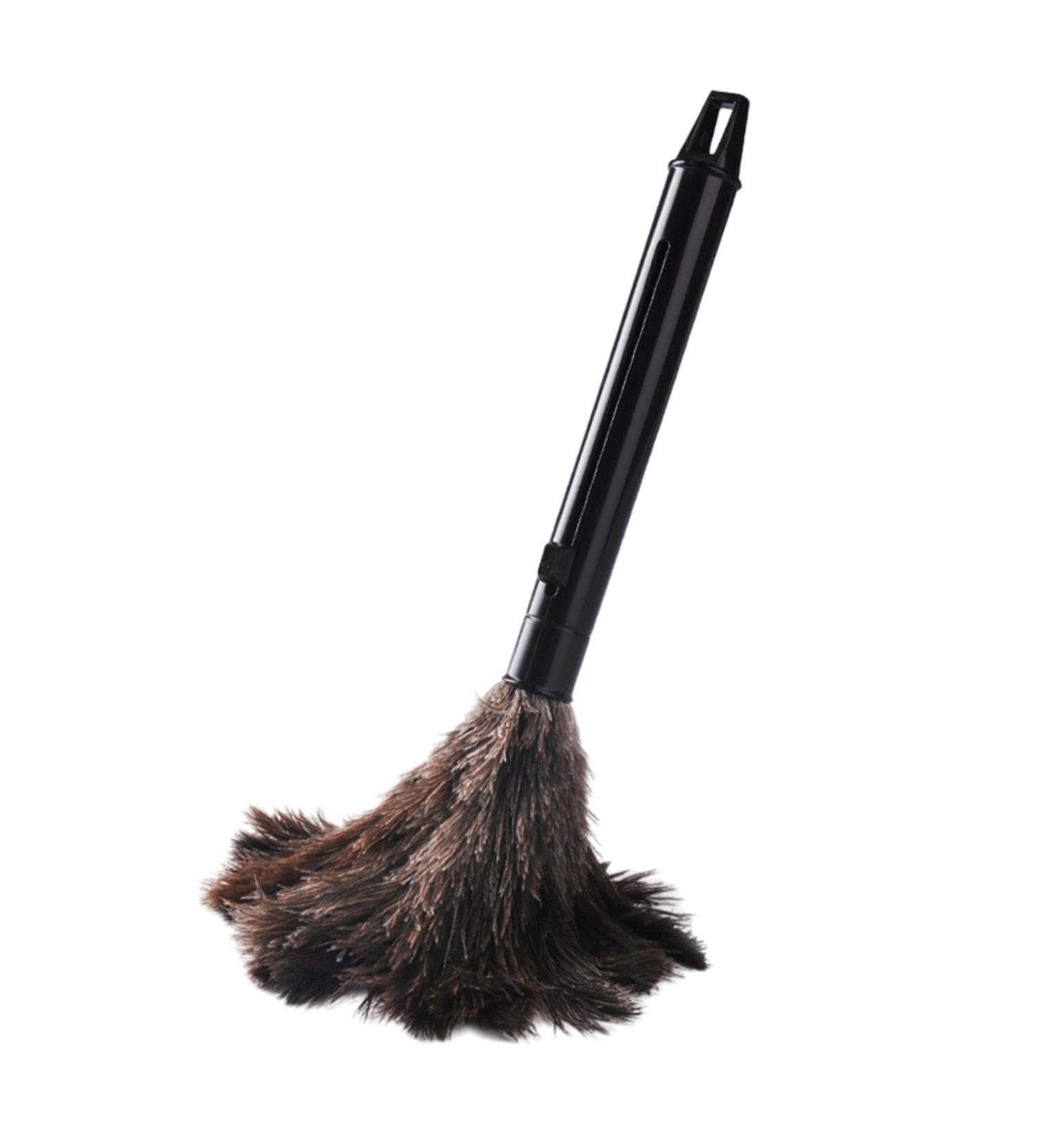 Feather Duster for Cleaning 9.84 Inches Ostrich Feathers for Dusting Flufy Natural Handheld Feather Duster with Retractable Handle Reusable Dust Sweeper Telescopic Cleaning Duster for Home Car - Buy Online on GoSupps.com