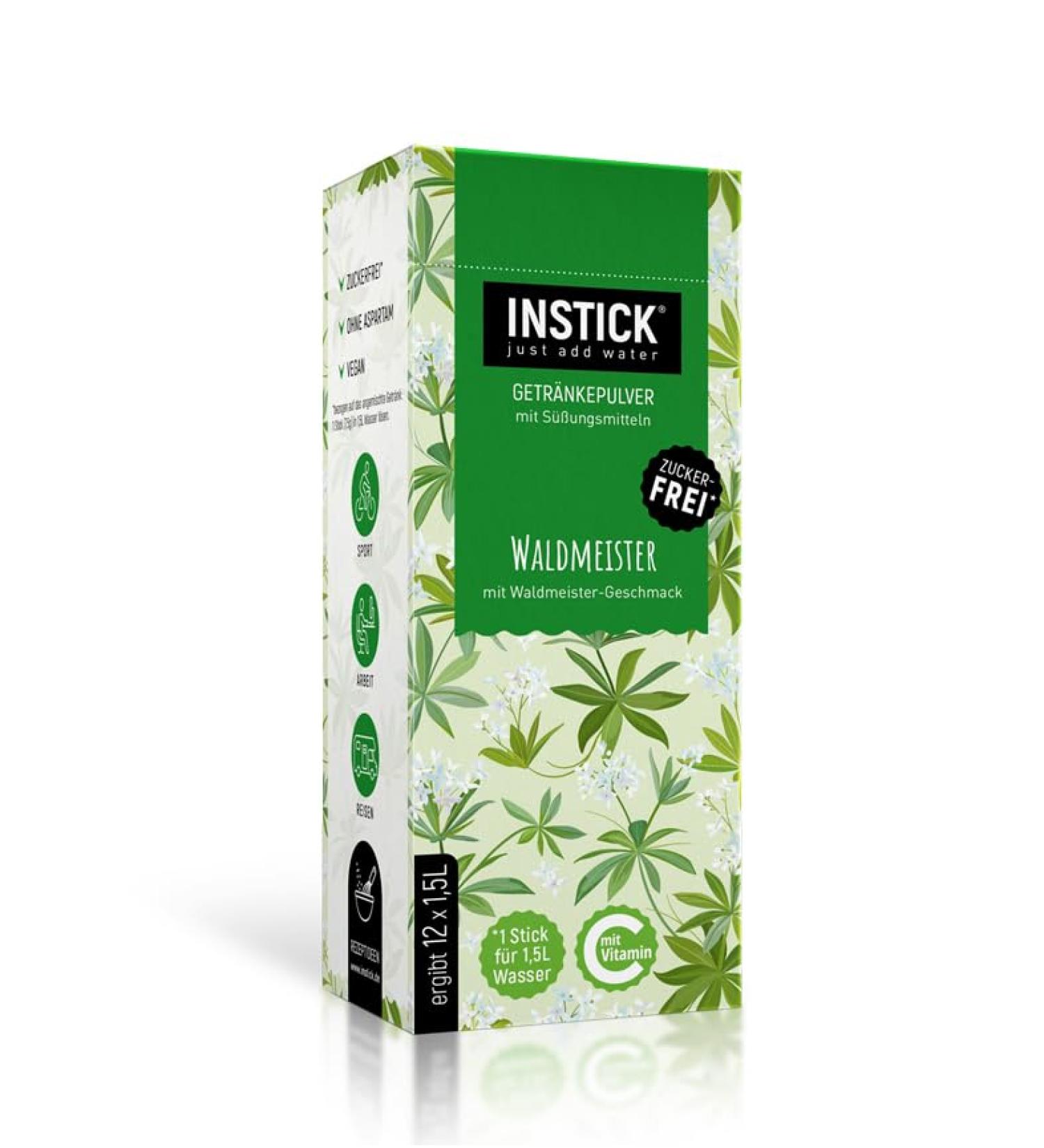 Intick Sugar-Free Instant Drink - Woodruff | Vegan Low-Calorie Beverage Powder | 12 x 1.5L Pack with Vitamin C - Buy Online on GoSupps.com
