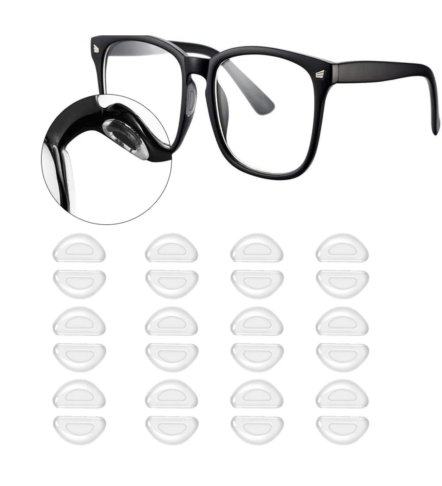 Voarge 24 Pcs Anti-Slip Silicone Glasses Pads - Self-Adhesive D Shape Nose Pads 15mm Oval Non-Glued White - Buy Online on GoSupps.com