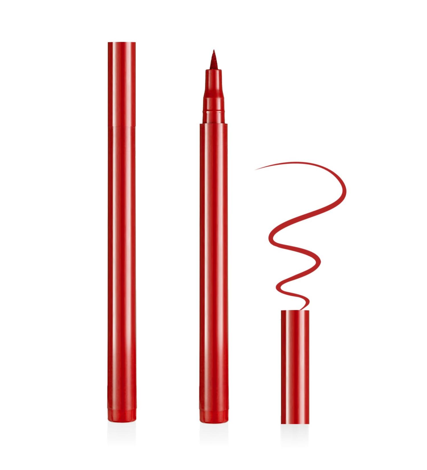Aomig Liquid eyeliner water resistant with precise felt tip for a perfect fine eyeliner quick drying durable sweat and smudge resistant red - Buy Online on GoSupps.com