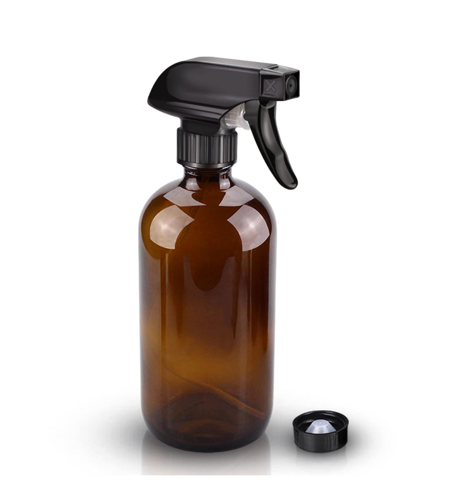 Wedama 16oz Amber Glass Spray Bottle - Refillable with Adjustable Nozzles for Cleaning, Essential Oils & Hair Care - Buy Online on GoSupps.com