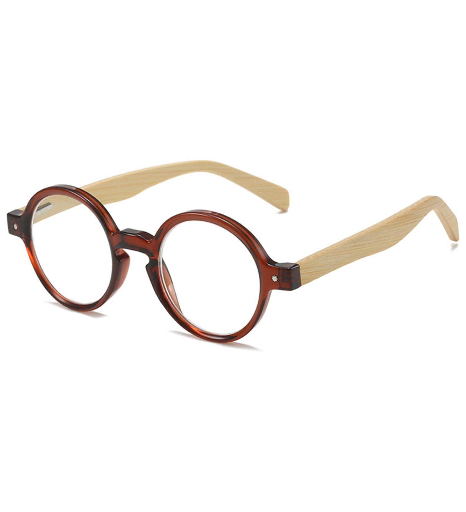 Lanomi Retro Reading Glasses for Men & Women - Vintage Wood & Iron Visual Aid - 2.0x Magnification - No Blue Light Filter - Buy Online on GoSupps.com