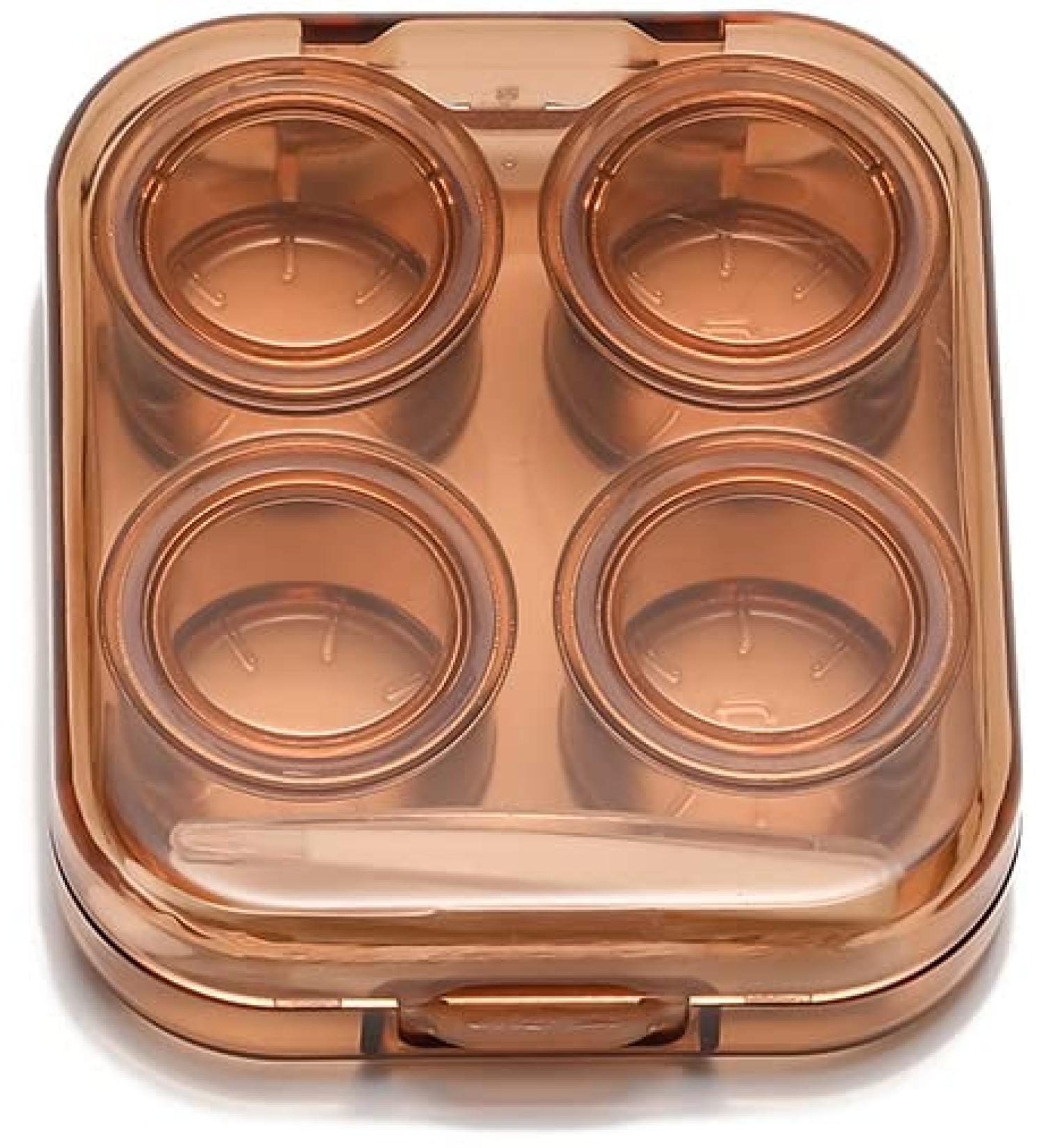 Makelon Elegant Contact Lens Container Set - 5 Travel Cases with Screw Closure - Gray Color - Buy Online on GoSupps.com