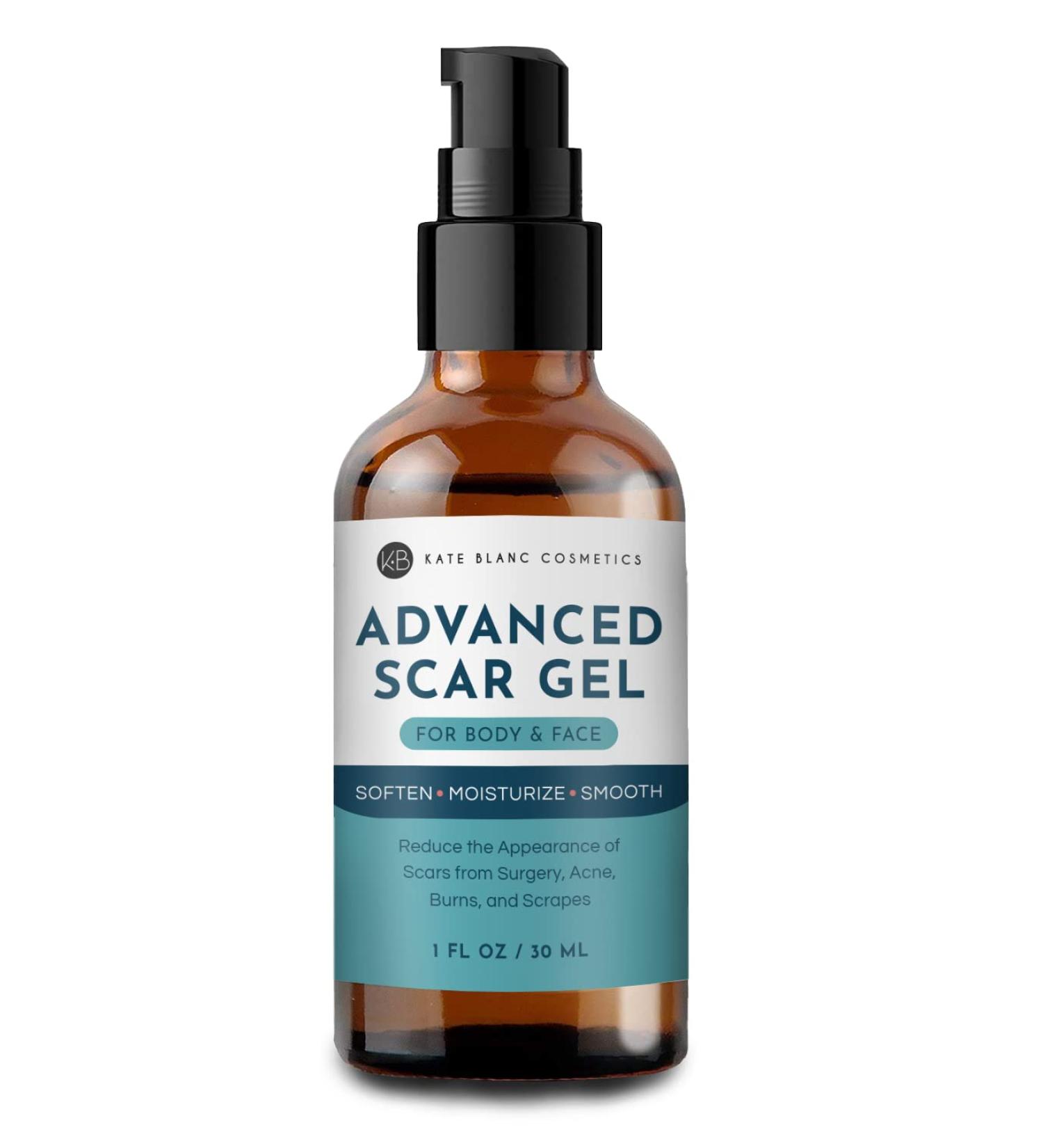 Advanced Scar Gel with Vitamin E (1 oz) - Reduce Surgical, Burn, Keloid, Acne Scars - Kate Blanc Cosmetics - Buy Online on GoSupps.com