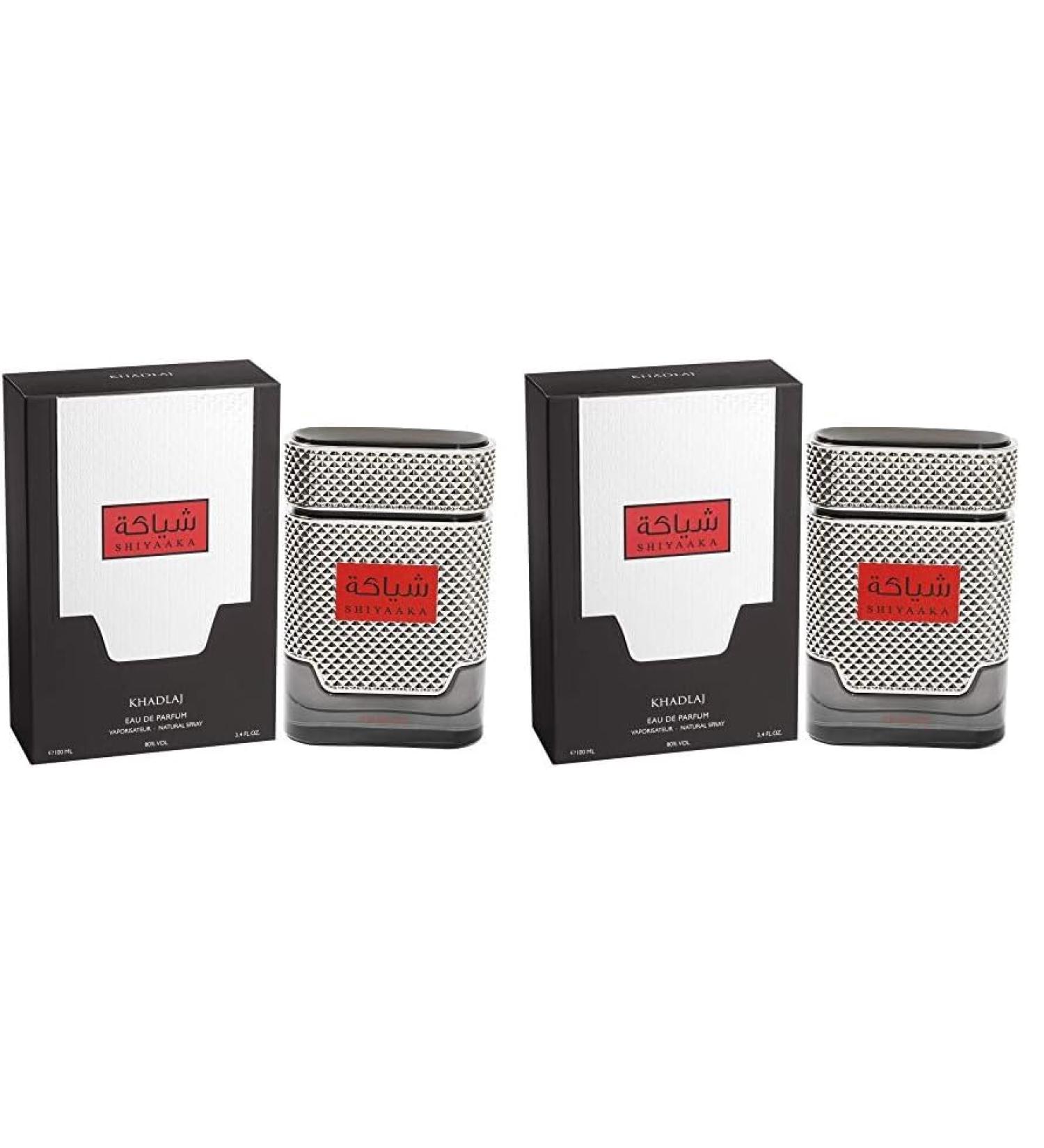 Khadlaj Shiyaaka Silver Eau de Parfum Spray for Men 3.4 Ounce (Pack of 2) 3.4 Fl Oz (Pack of 2) - Buy Online on GoSupps.com