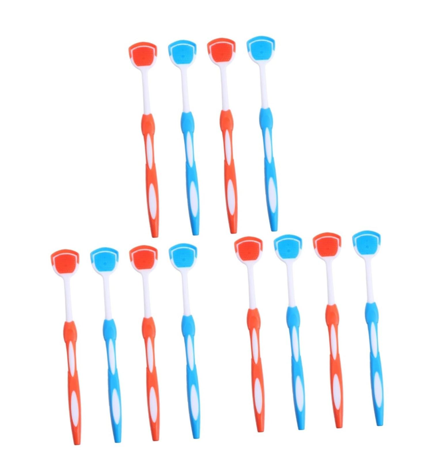 Buy Gatuida 12 Pcs Tongue Cleaning Brush Set - Fresh Breath & Oral Care - Baby & Adult Tongue Scrapers - 3 Colors - 19.5x3x0.6cm - Buy Online on GoSupps.com