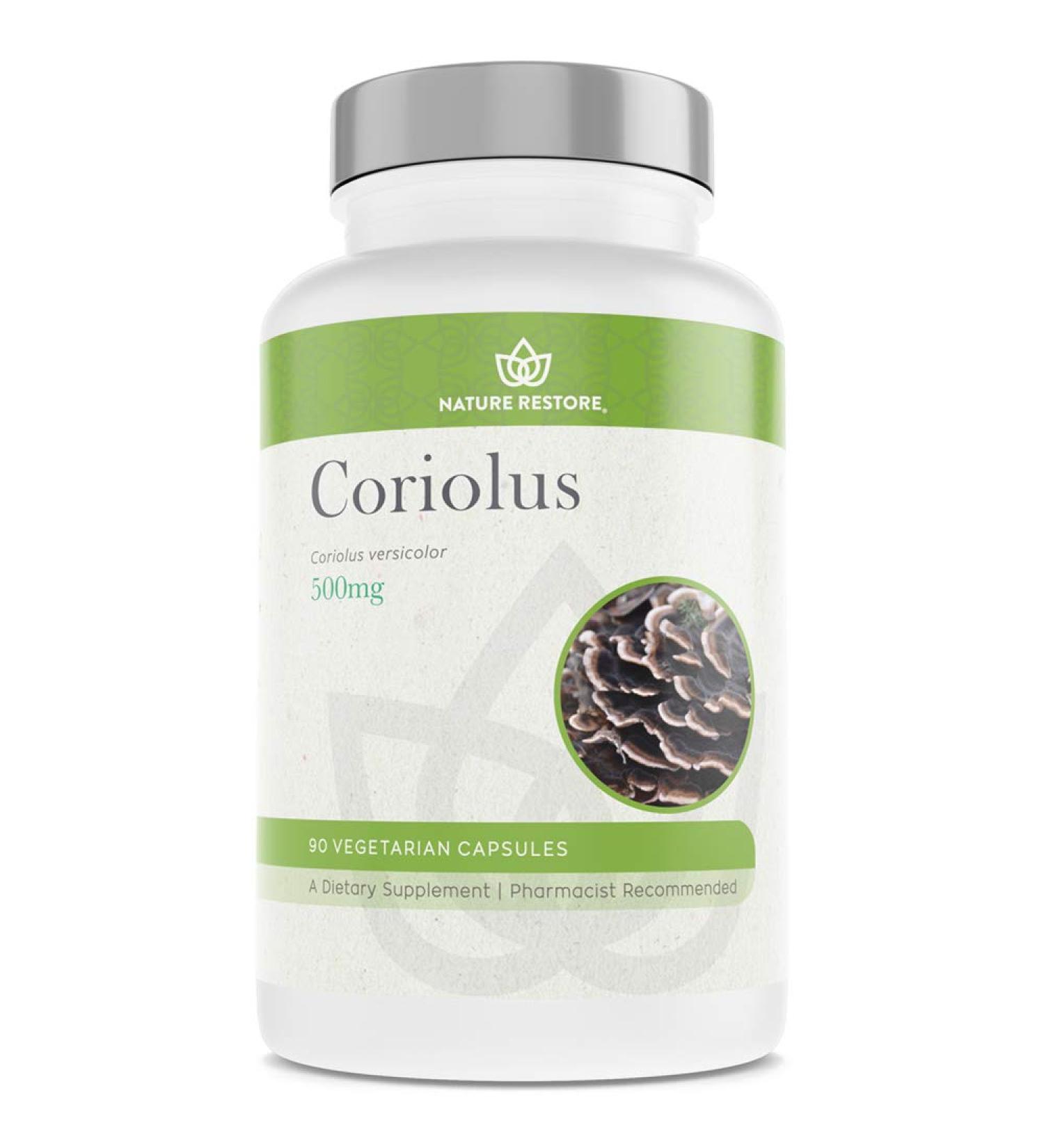 Nature Restore Coriolus Versicolor Mushroom Extract 30% Polysaccharides - 90 Capsules, Non-GMO, Gluten-Free - Buy Online on GoSupps.com
