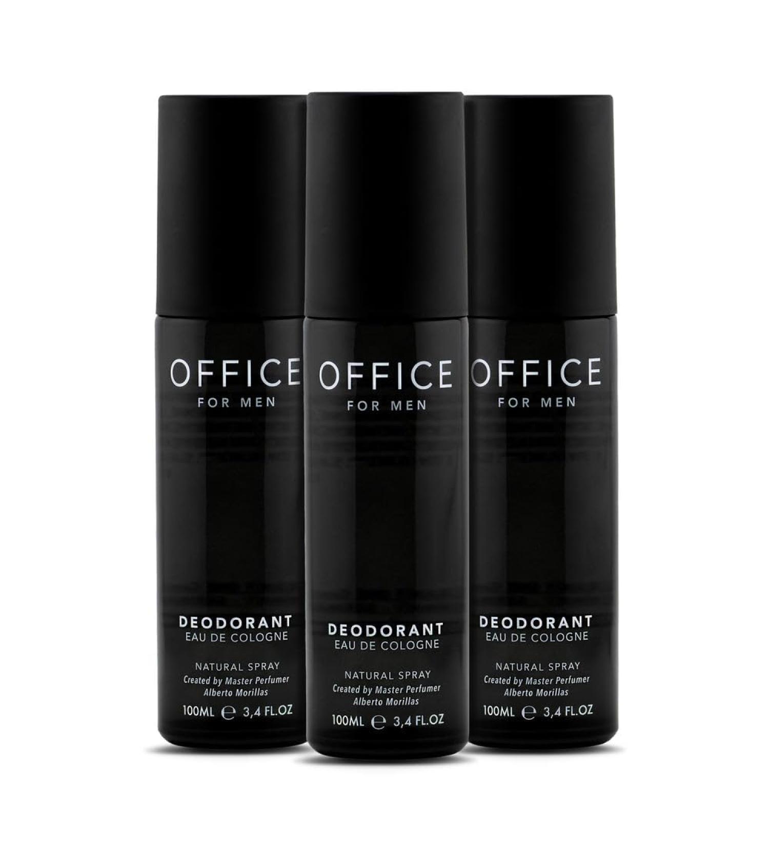 300 ml Office for Men by Fragrance One Eau de Cologne Deodorant (3 x 100ml bottles) (300 ml) Jeremy Fragrance
