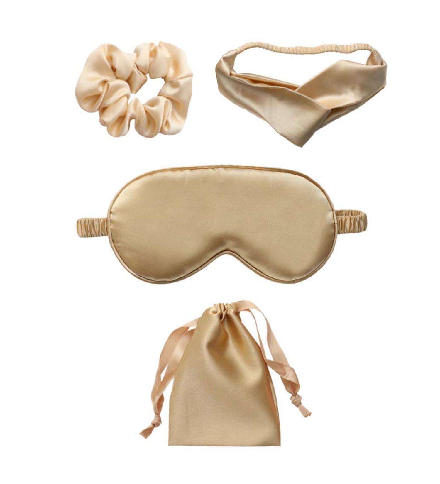 4pcs Blindfold Hair Scarves & Masks for Women | Silk Headbands Bandanas & Scrunchies - Multipurpose Hair Accessories - Buy Online on GoSupps.com