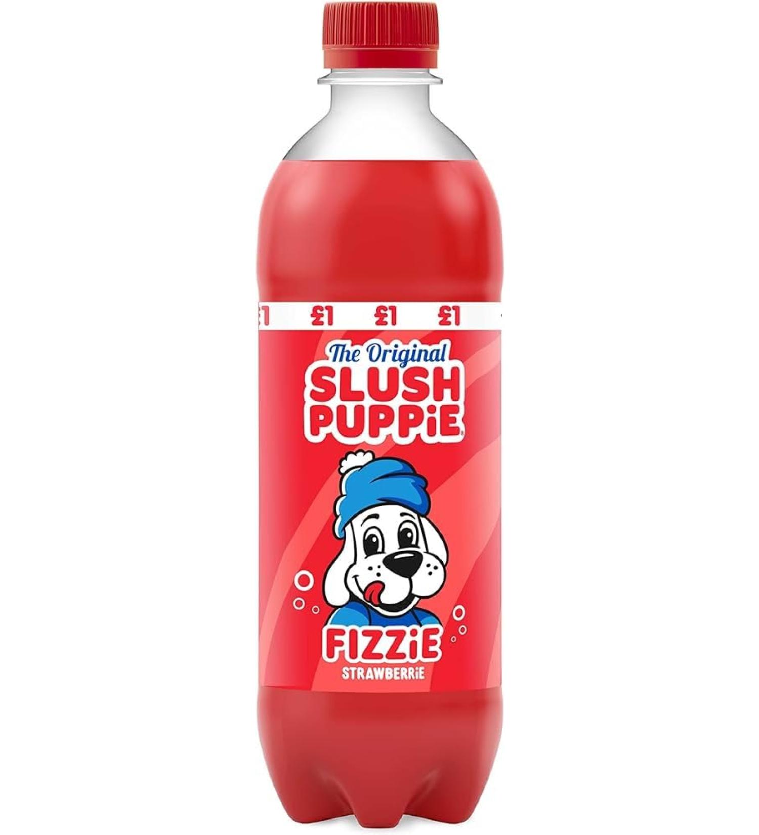 Slush Puppie Drink 500ml Bottles Strawberry Flavor Fizzy Ready To Drink (12 Bottles x 500ml)