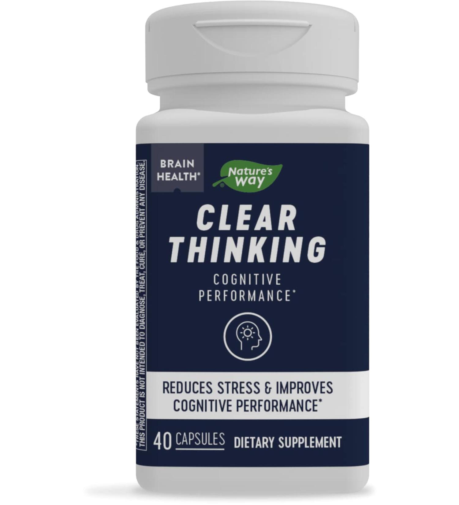 Nature's Way Brain Health Clear Thinking - 40 Capsules for Enhanced Cognitive Function - Buy Online on GoSupps.com