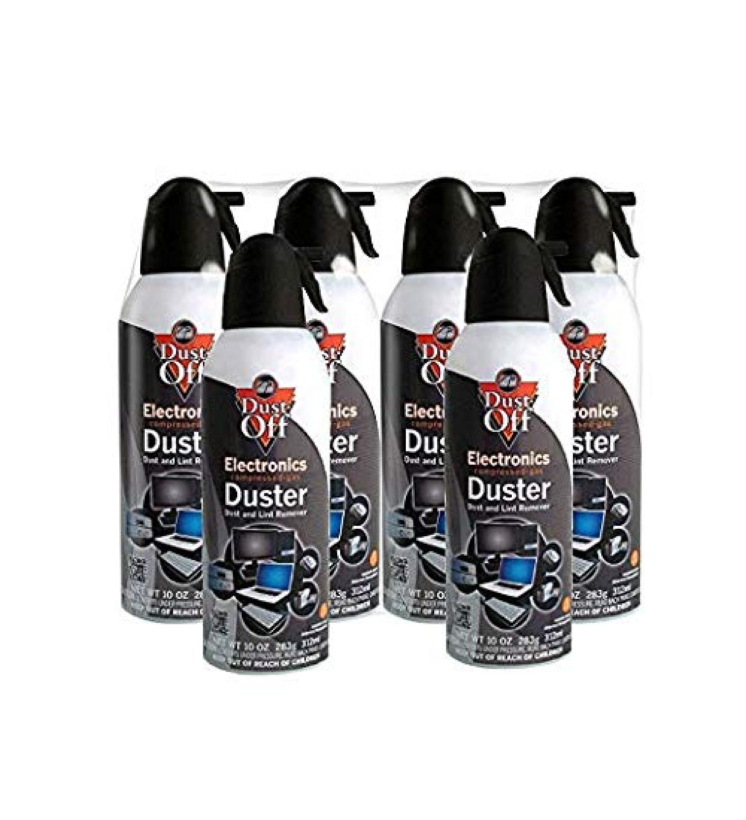 Dust-Off Disposable Compressed Gas Duster 10oz 6-Pack Black - Clean & Protect Your Electronics Easily! - Buy Online on GoSupps.com