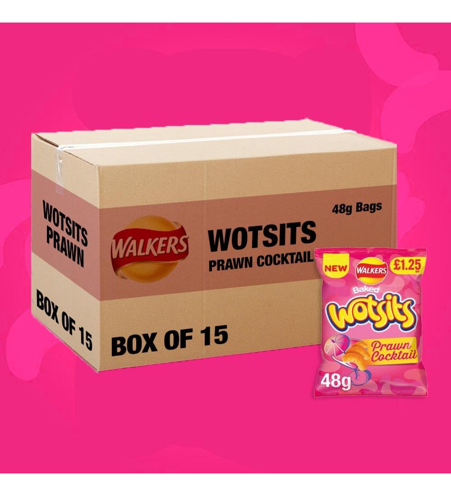 Walkers Wotsits Prawn Cocktail 48g (30 Bags)