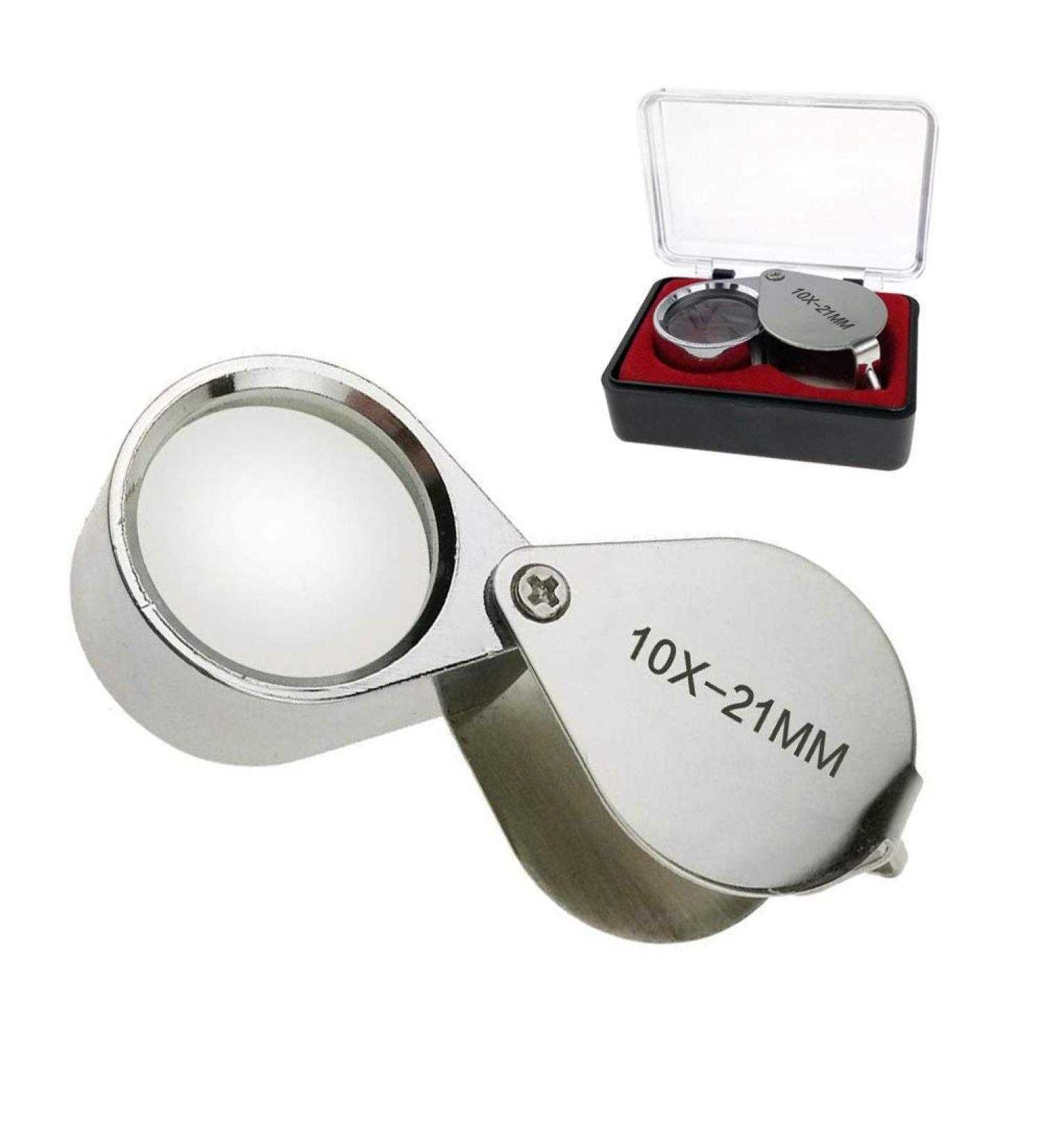 10x Glass Jeweler Loupe Loop Eye Magnifier - Metal Body Silver (10x21mm) - Buy Online on GoSupps.com