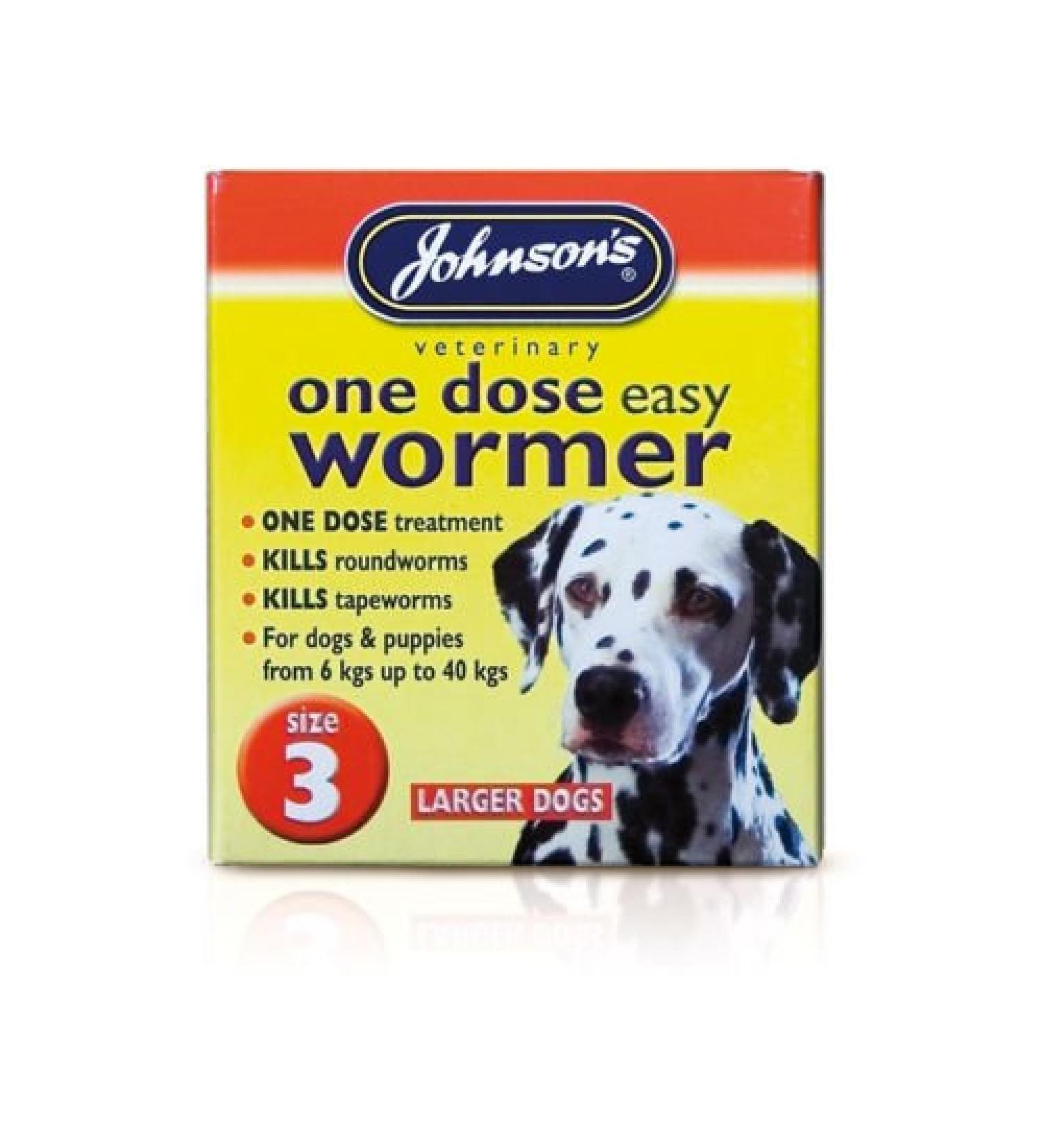 Large upto 40 kg - Johnsons One Dose Easy Wormer Tablet Worming Dogs Dewomer - Buy Online on GoSupps.com