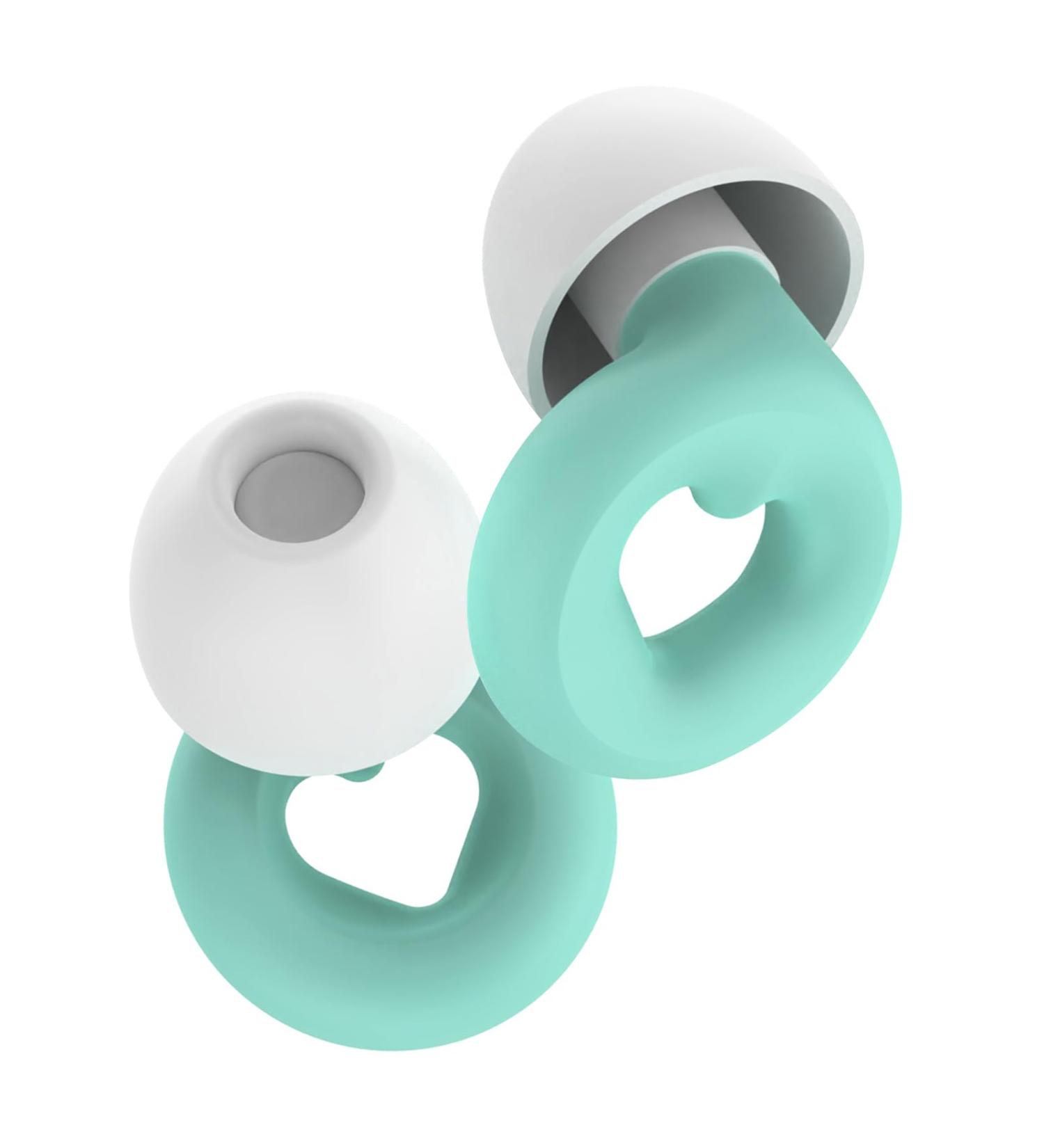 Reusable Earplugs for Sleep & Travel | Soft Noise Reduction Earplugs - Green & White - Buy Online on GoSupps.com