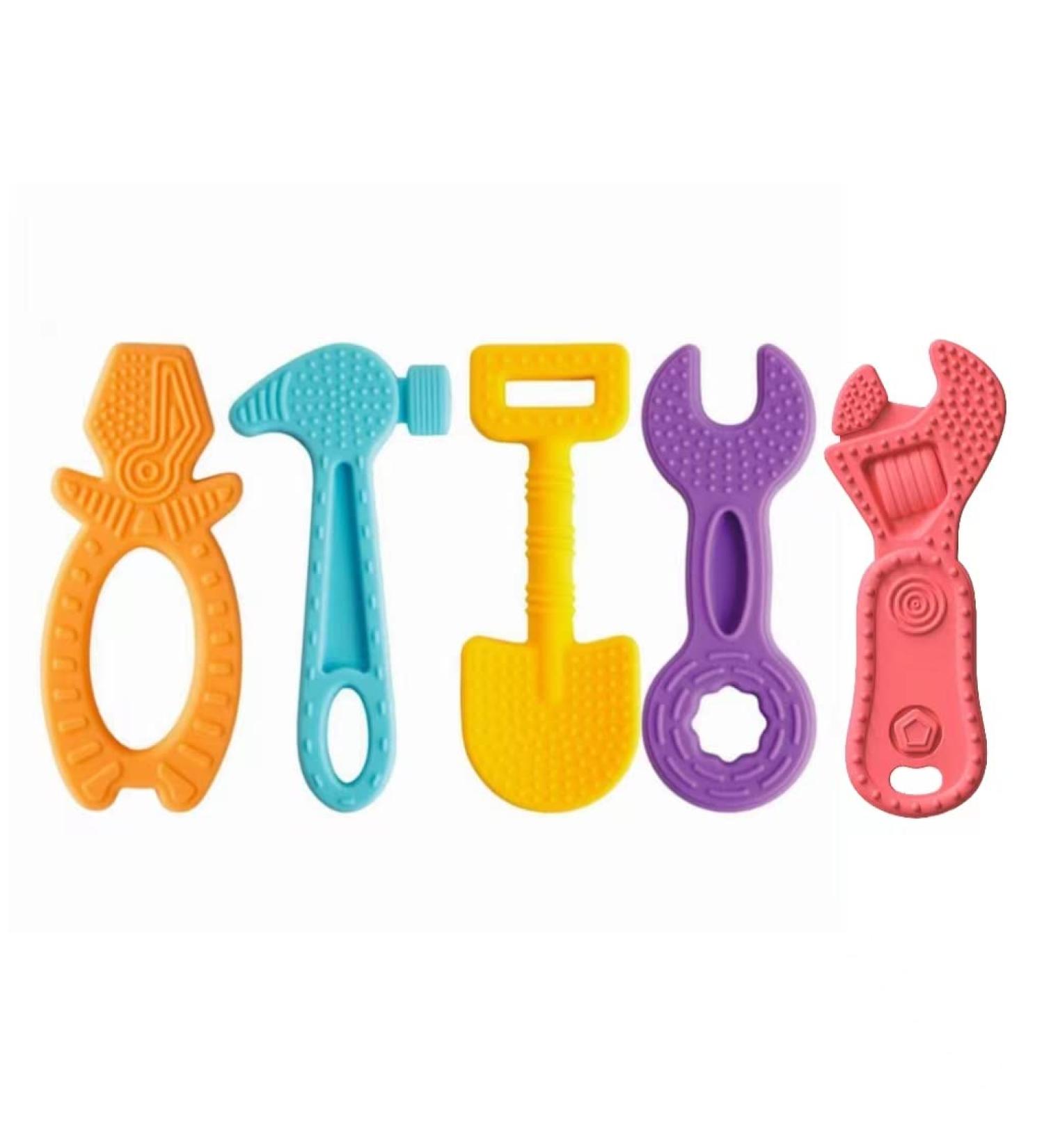 PandaEar Baby Teething Toys - Soft Silicone Baby Teether Chew Toys, BPA Free Hammer Wrench Spanner Pliers Shape - Buy Online on GoSupps.com