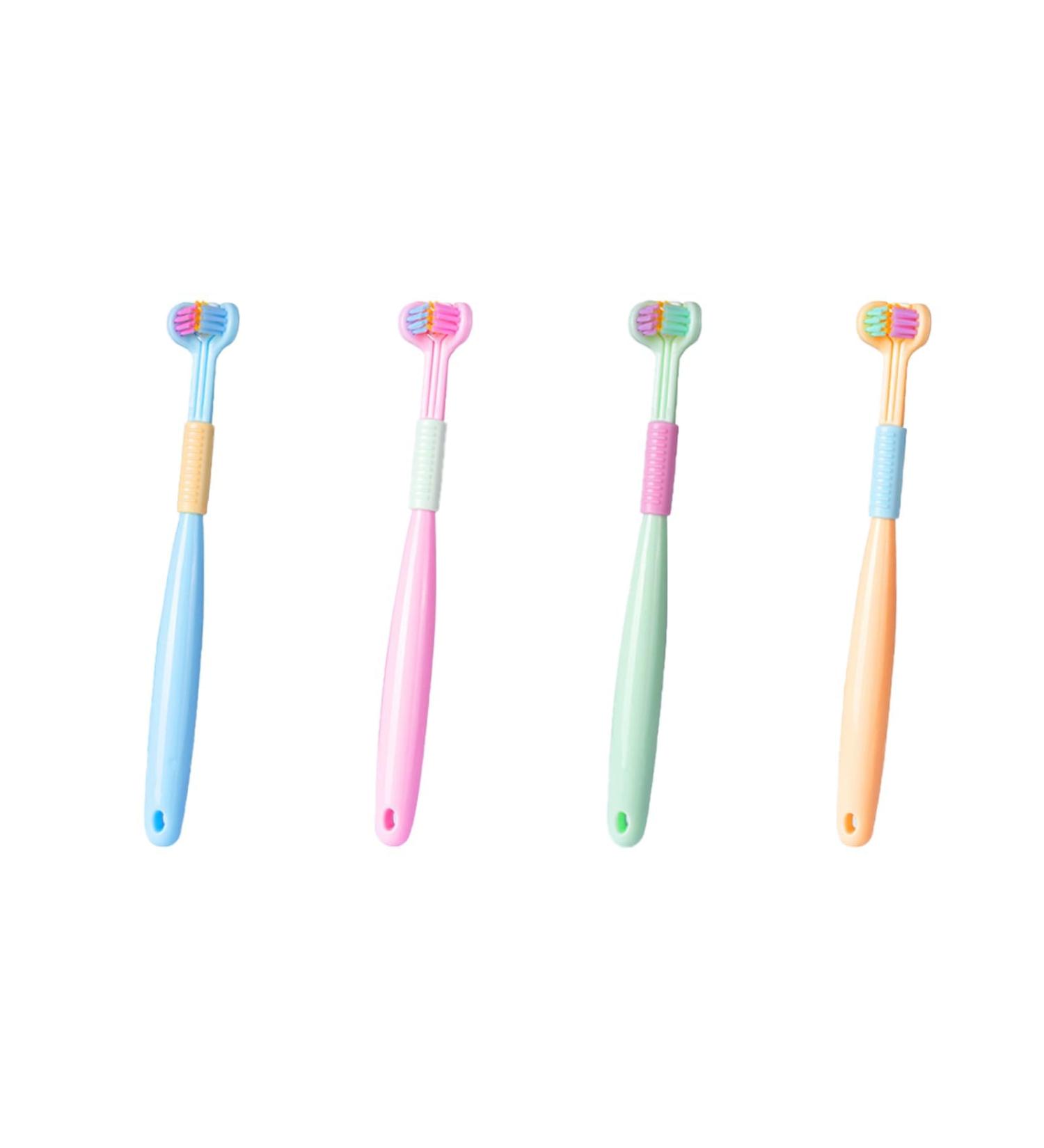 Buy 1Pc Random Color Three-Sided Soft Hair Toothbrush - Effective Oral Care for Adults & Children | Deep Clean Teeth & Gums - Buy Online on GoSupps.com