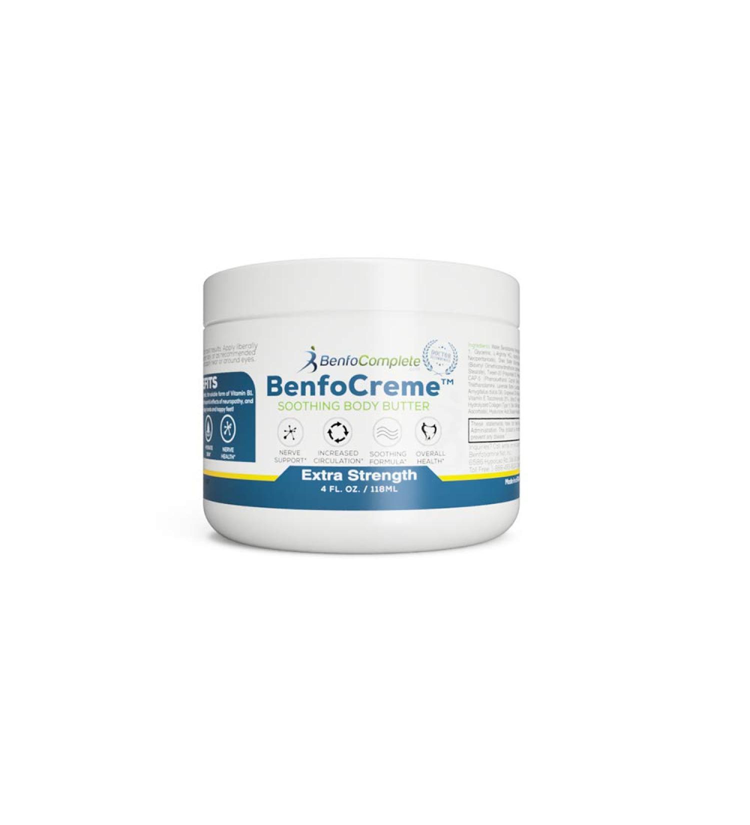 Buy Benfotiamine Inc. Benfocreme Body Butter 4 fl oz - Nourishing Moisturizer for All Skin Types | International Shipping Available - Buy Online on GoSupps.com