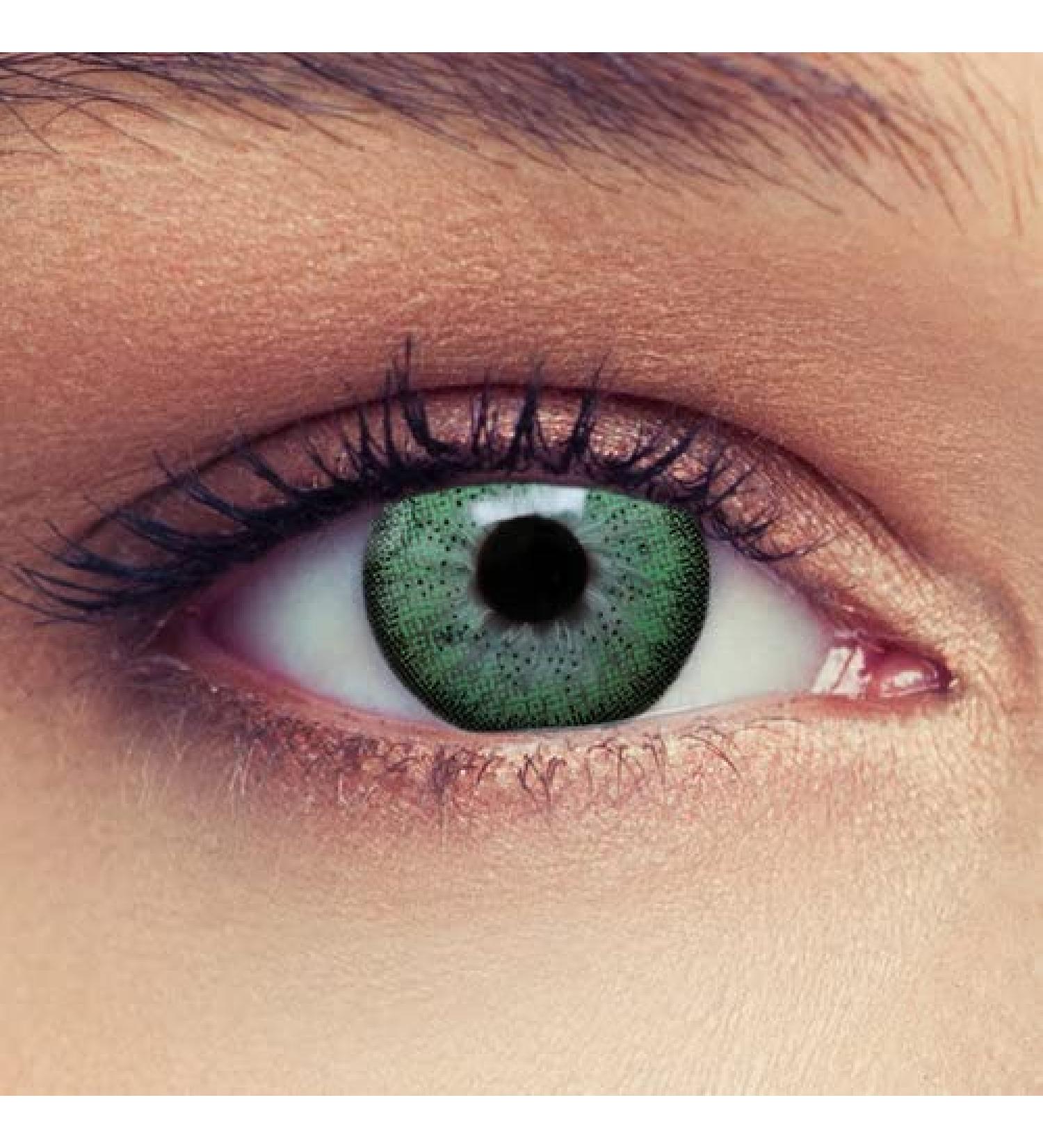 Design lenses 2 green contact lenses with starch Natural -looking colored three monthly lenses + free container -5.00 "Natural Green" -5.0 Dioptries 8.7 millimeters 14.20 millimeters 2.0