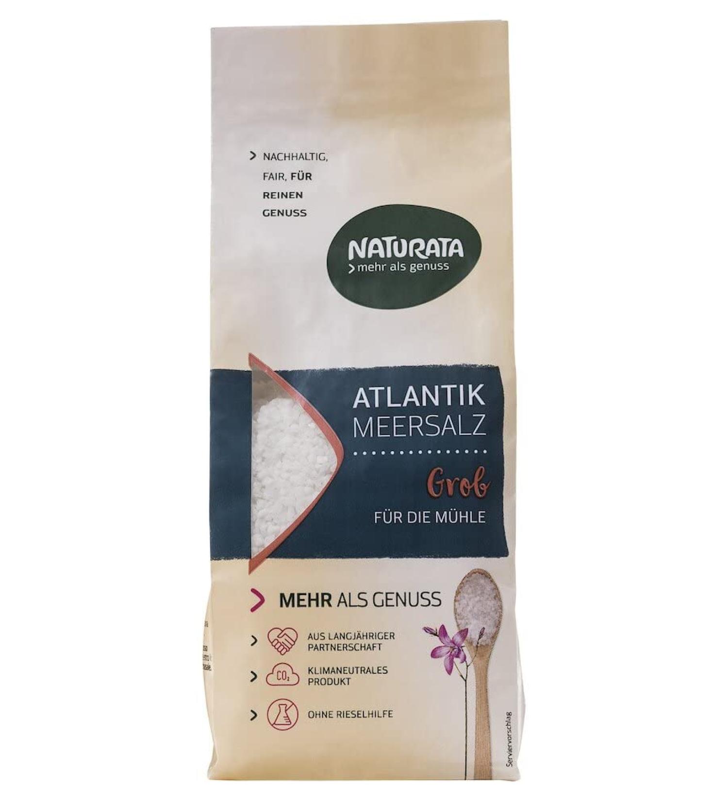 Naturata Organic Atlantic Sea Salt Coarse for the Mill (2 x 500 g) 2 x 500 gr