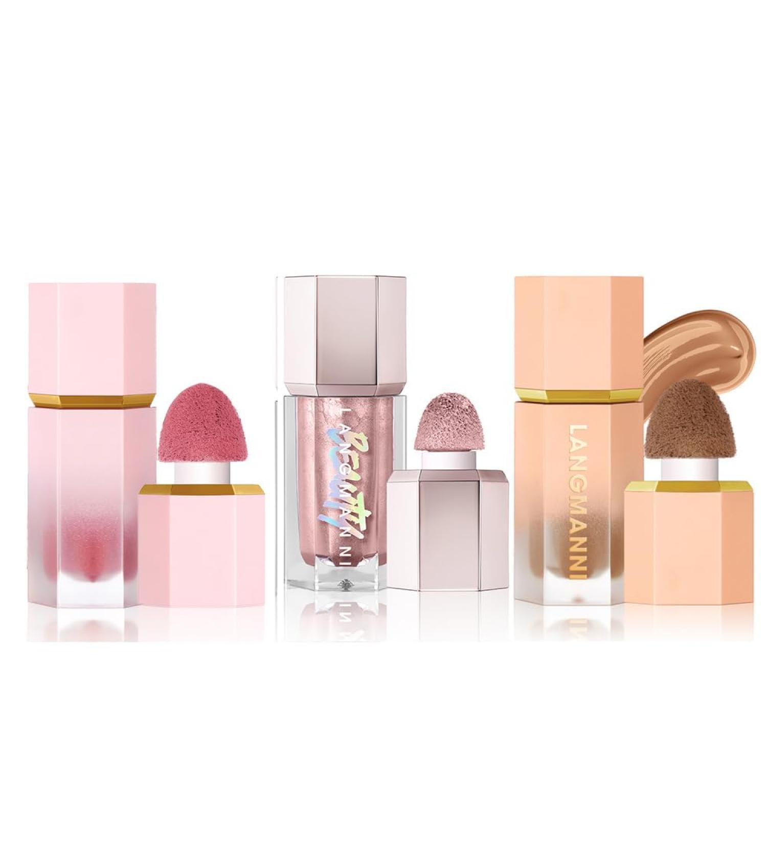 URQT Highly Pigmented Liquid Contour - Long-Lasting Buildable Contouring Wand with Sponge Tip | Pack of 3 Blush & Highlighter - Global Shipping Available - Buy Online on GoSupps.com