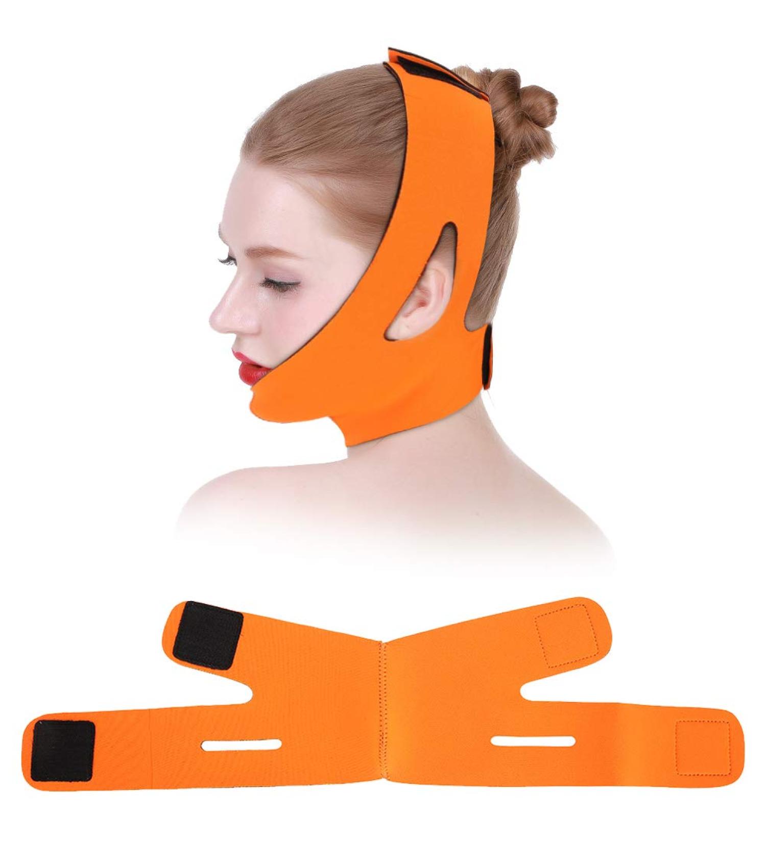 Face Slimming Belt - Double Chin Reducer Mask & Strap - Facial Lifting Orange Band - Buy Online on GoSupps.com