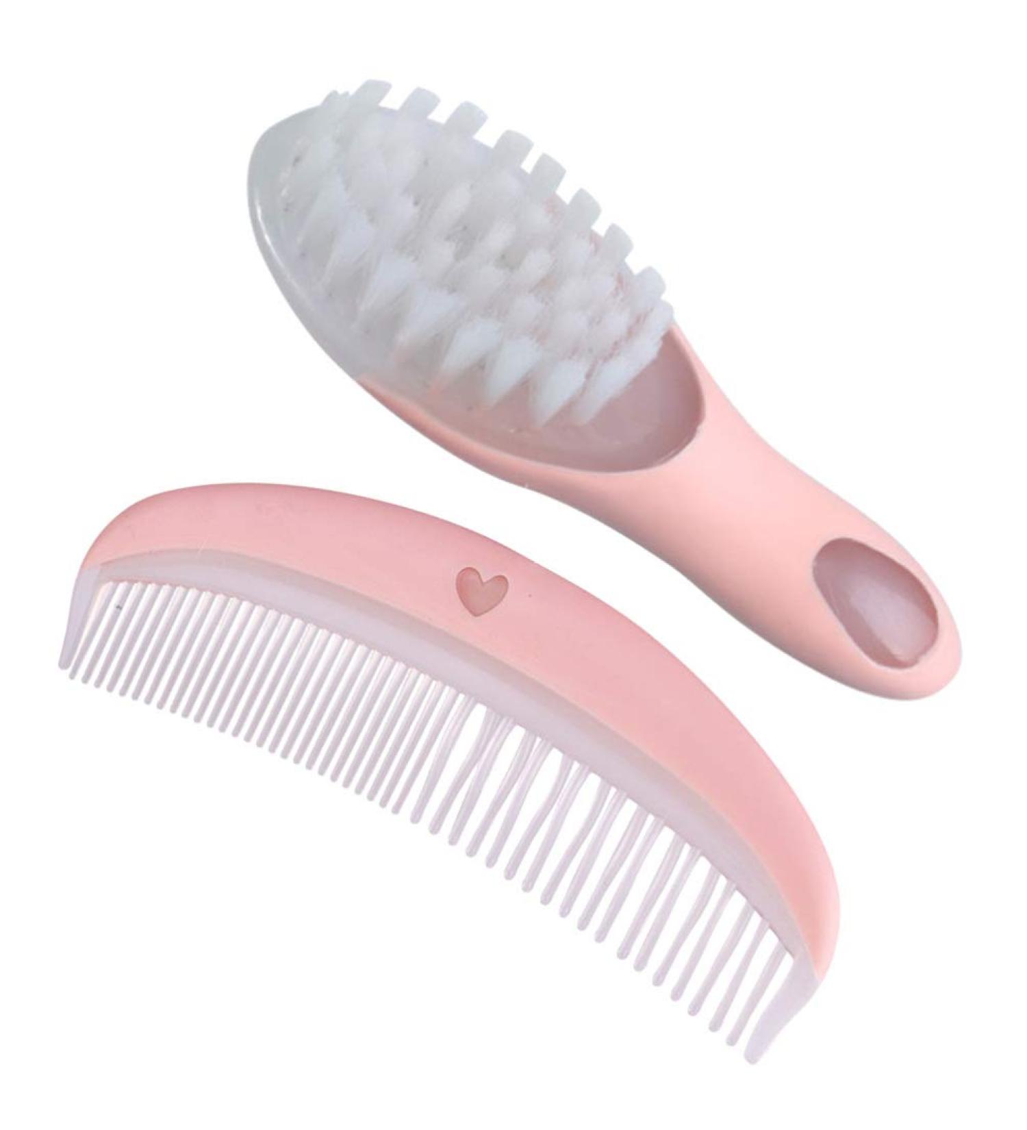 SUPVOX Baby Hair Brush and Comb Set | Scalp Grooming Massager for Newborns Infants - Pink - Buy Online on GoSupps.com