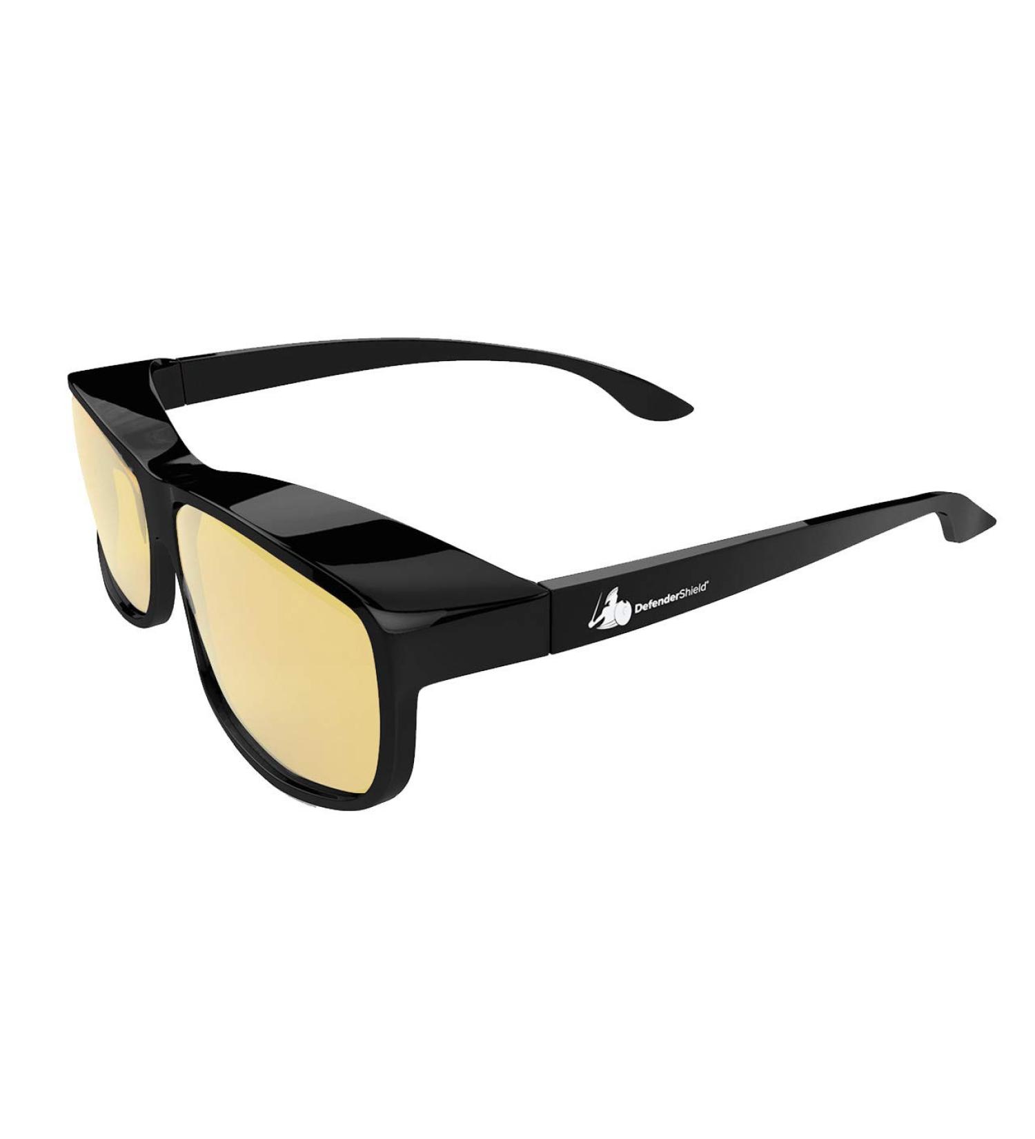 DefenderShield Premium Fit-Over Blue Light Blocking Glasses - Daytime Yellow Tint for Digital Eye Strain Protection from Gaming & Screens - International Shipping Available - Buy Online on GoSupps.com