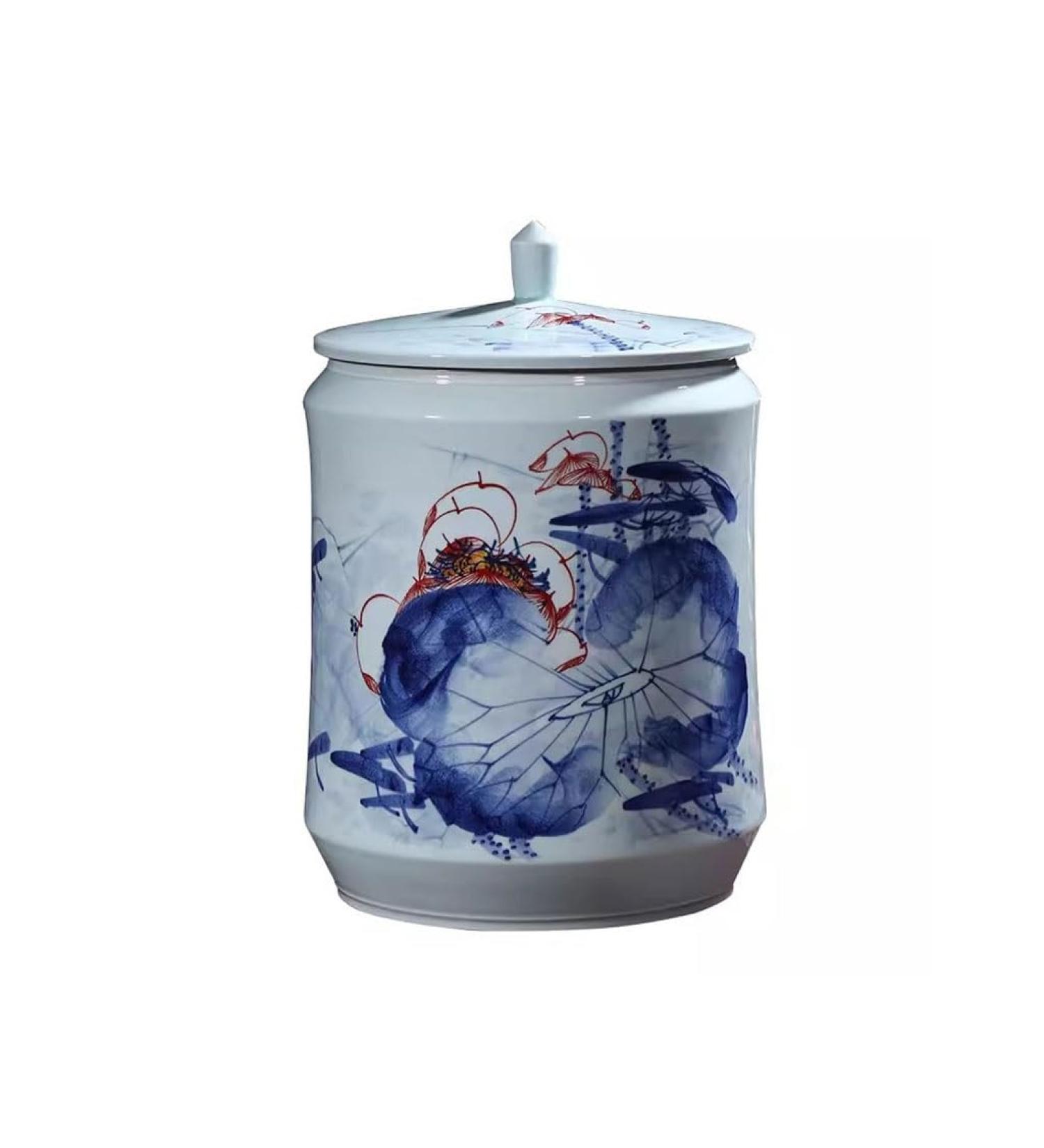 EQUALIZE Tea Can Ceramic Tea Cans Large Hand-painted Tea Cans Storage Tea Cans Household Sealed Tea Cake Cans Storage Jar (Size : L) - Buy Online on GoSupps.com