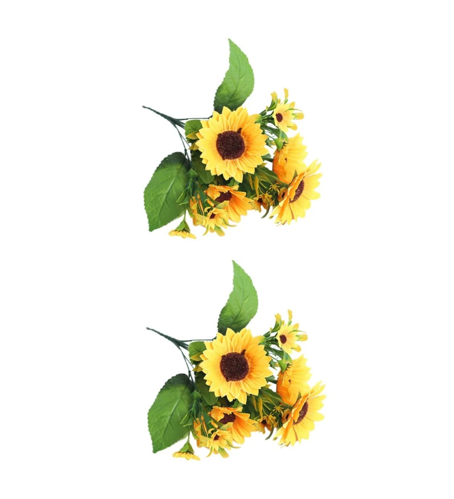 Warmhm 2 Pcs Simulated Sunflower House Ornaments Fake Sunflower Branches Fake Silk Sunflower Silk Sunflower Bouquet Fake Sunflowers Fake Yellow Flowers Silk Cloth At Home Spring Yellowx2pcs 33X25CMx2pcs - Buy Online on GoSupps.com