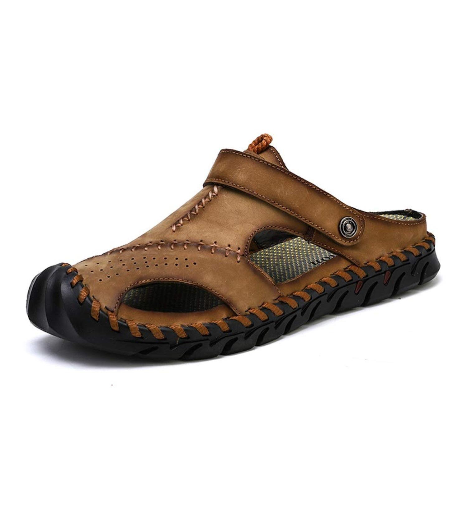 Shop Big Size Men s Sandals | Summer Casual Beach Slippers & Breathable Outdoor Shoes (Size 44) - Buy Online on GoSupps.com