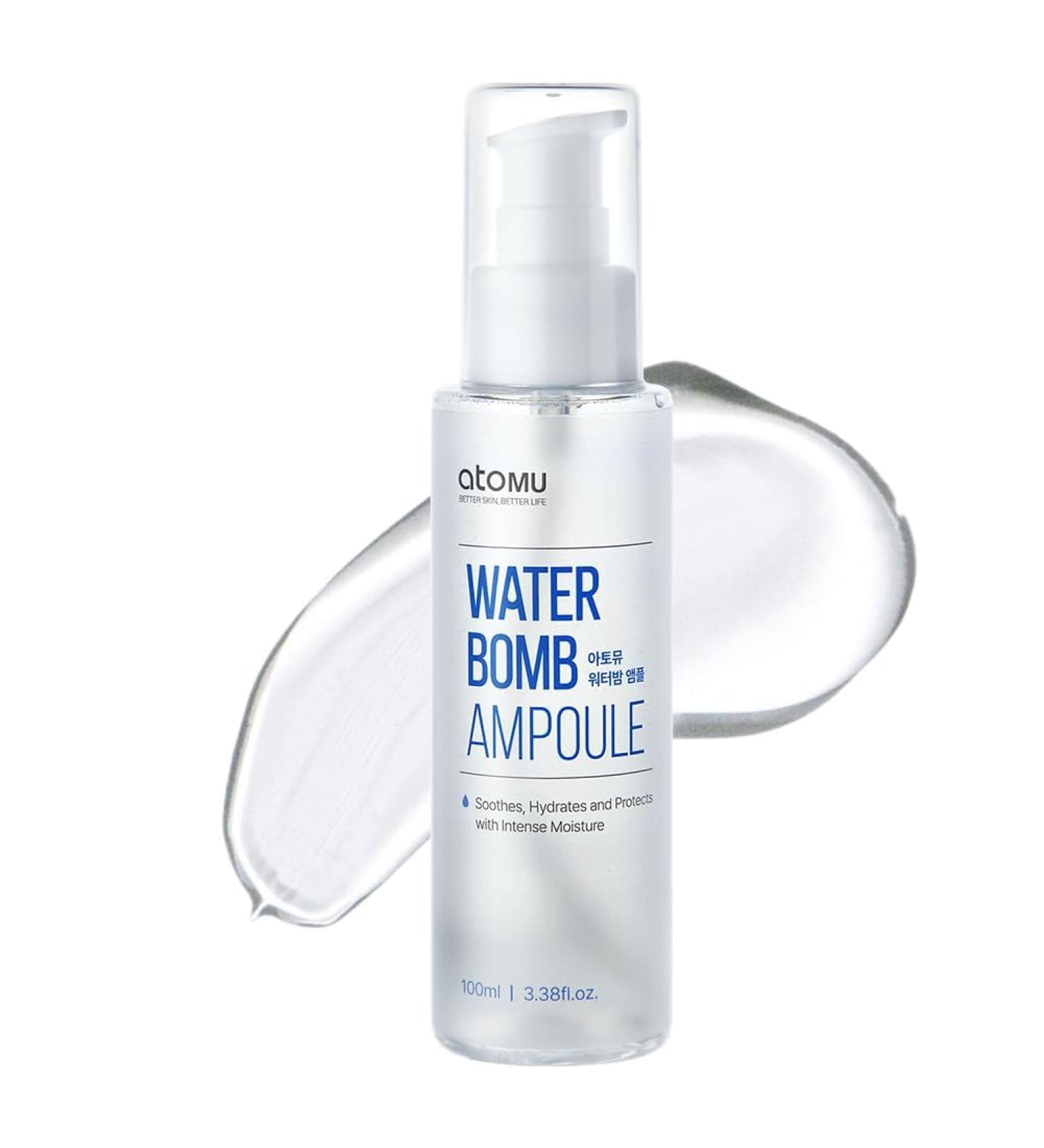 Atomu Waterbomb Ampoule - Moisturizing & Soothing Face Serum for Wrinkle Improvement | Hydration Boost in Korean Skin Care (3.38fl.oz) - International Shipping Available - Buy Online on GoSupps.com