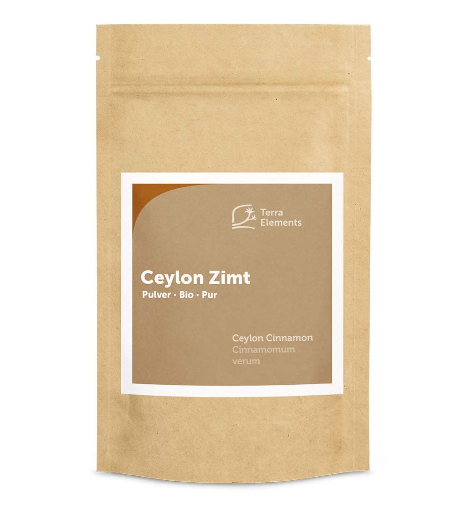Terra Elements Organic Ceylon Cinnamon Powder - 200g | 100% Pure Vegan Raw Food Spice - Buy Online on GoSupps.com