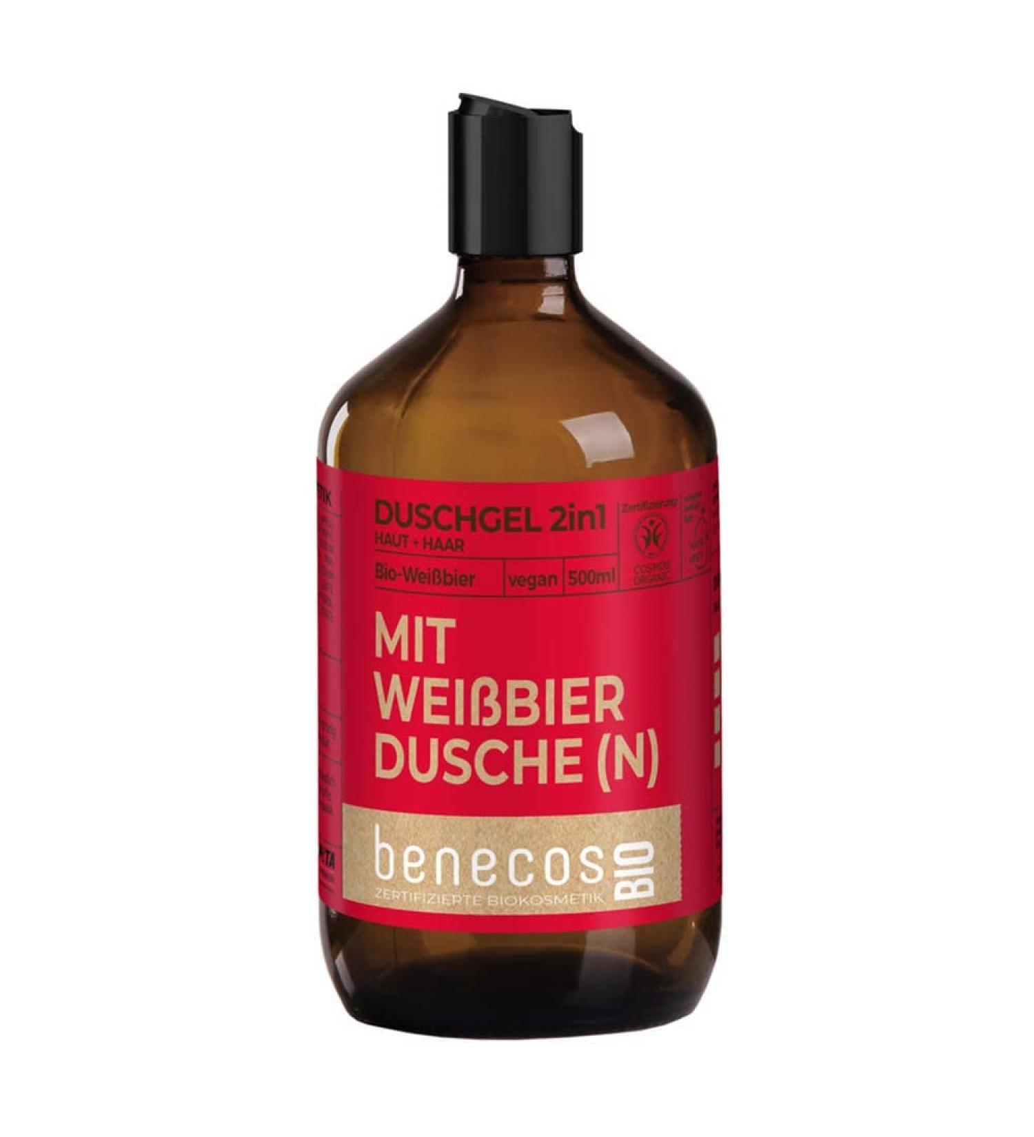cosmondial Co KG benecos Organic shower gel 2in1 body and hair organic white beer with white beer shower