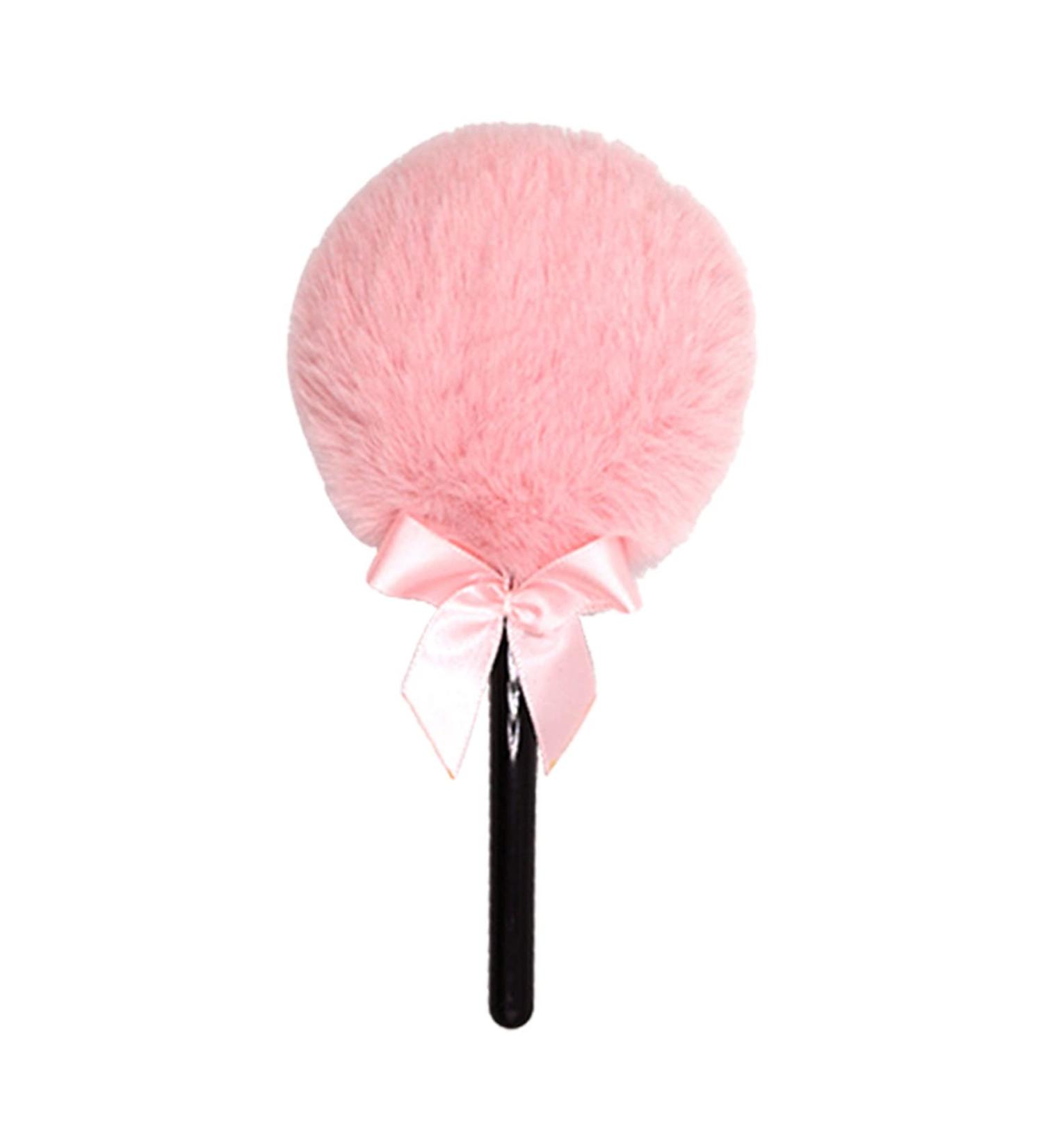 GYORI Reusable Long Hair Powder Puff with Lollipop Handle - Easy Makeup Application in Pink | International Shipping Available - Buy Online on GoSupps.com