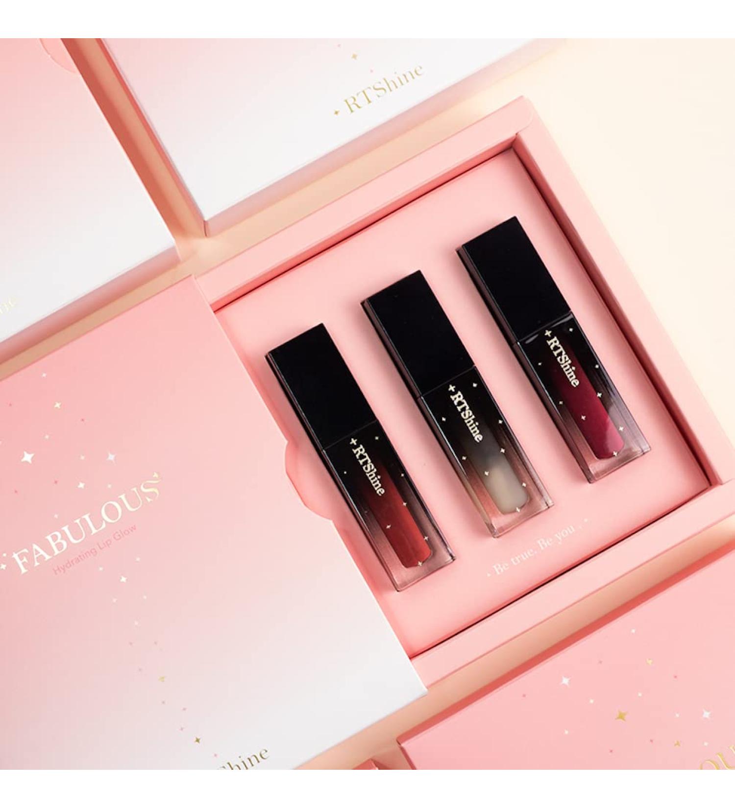 Hydrating Lip Glow & Gloss 3PCS Gift Set - Clean Beauty, Nude Red, Lightweight & Nourishing - Cruelty-Free - 0.14fl/oz. each - Buy Online on GoSupps.com