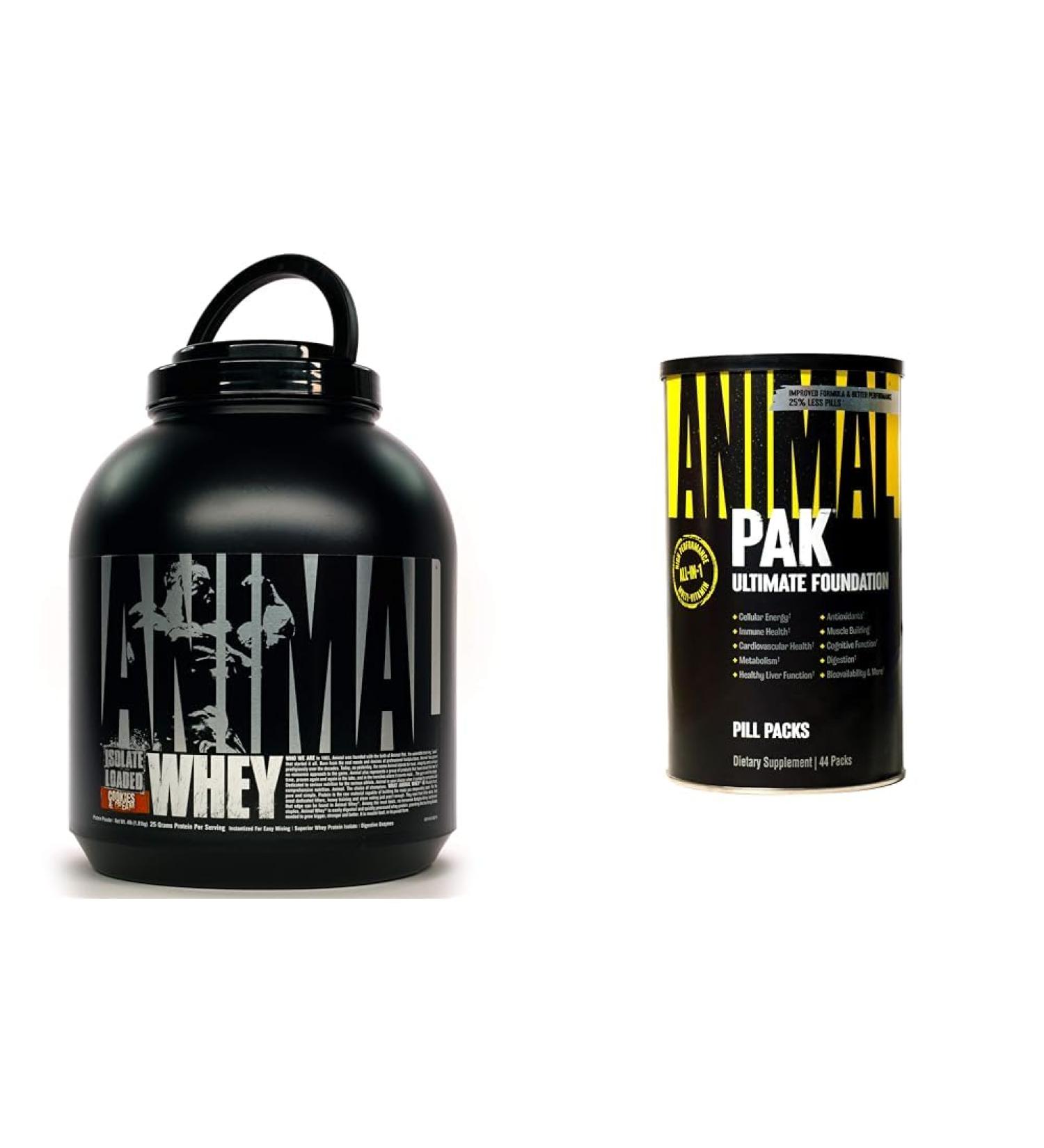 Animal Whey Isolate Protein Powder Loaded for Post Workout and Recovery & Pak - Convenient All-in-One Vitamin & Supplement Pack - Buy Online on GoSupps.com