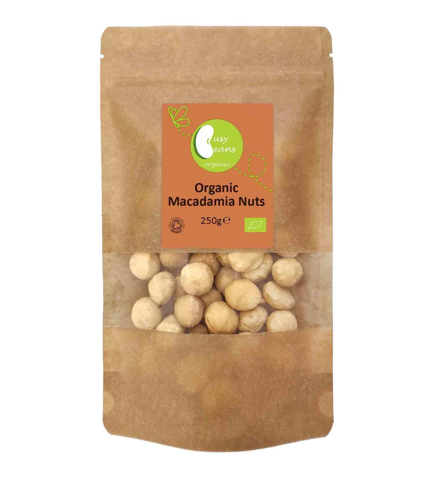 Organic Macadamia Nuts - Certified Organic - by Busy Beans Organic (250g) - Buy Online on GoSupps.com