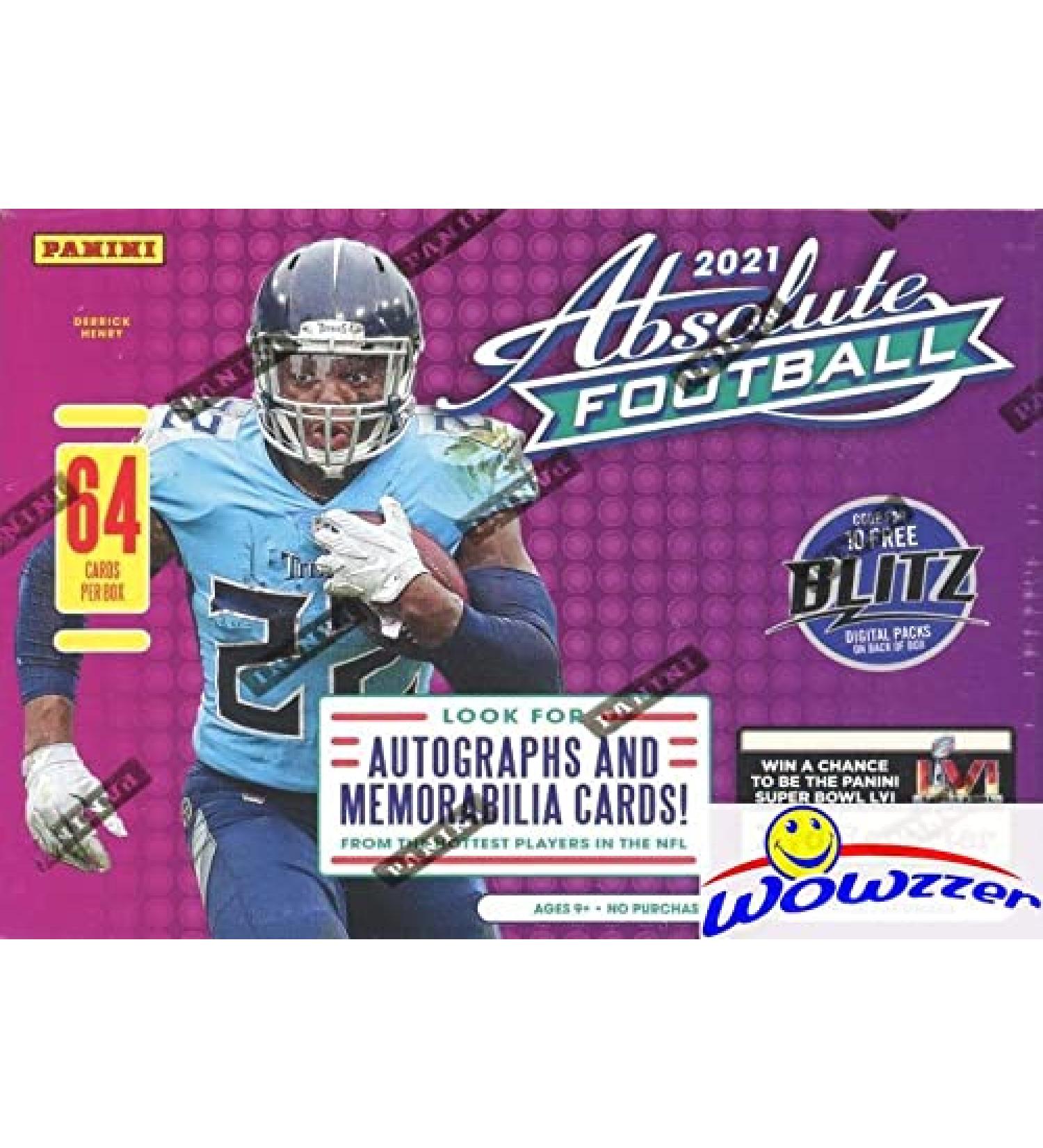 2021 Panini Absolute Football HUGE Factory Sealed Retail Box with EXCLUSIVE GREEN PARALLELS! Look for Rookies, Autos & Kabooms of Mac Jones, Trevor Lawrence, Justin Fields, Trey Lance & More! WOWZZER!