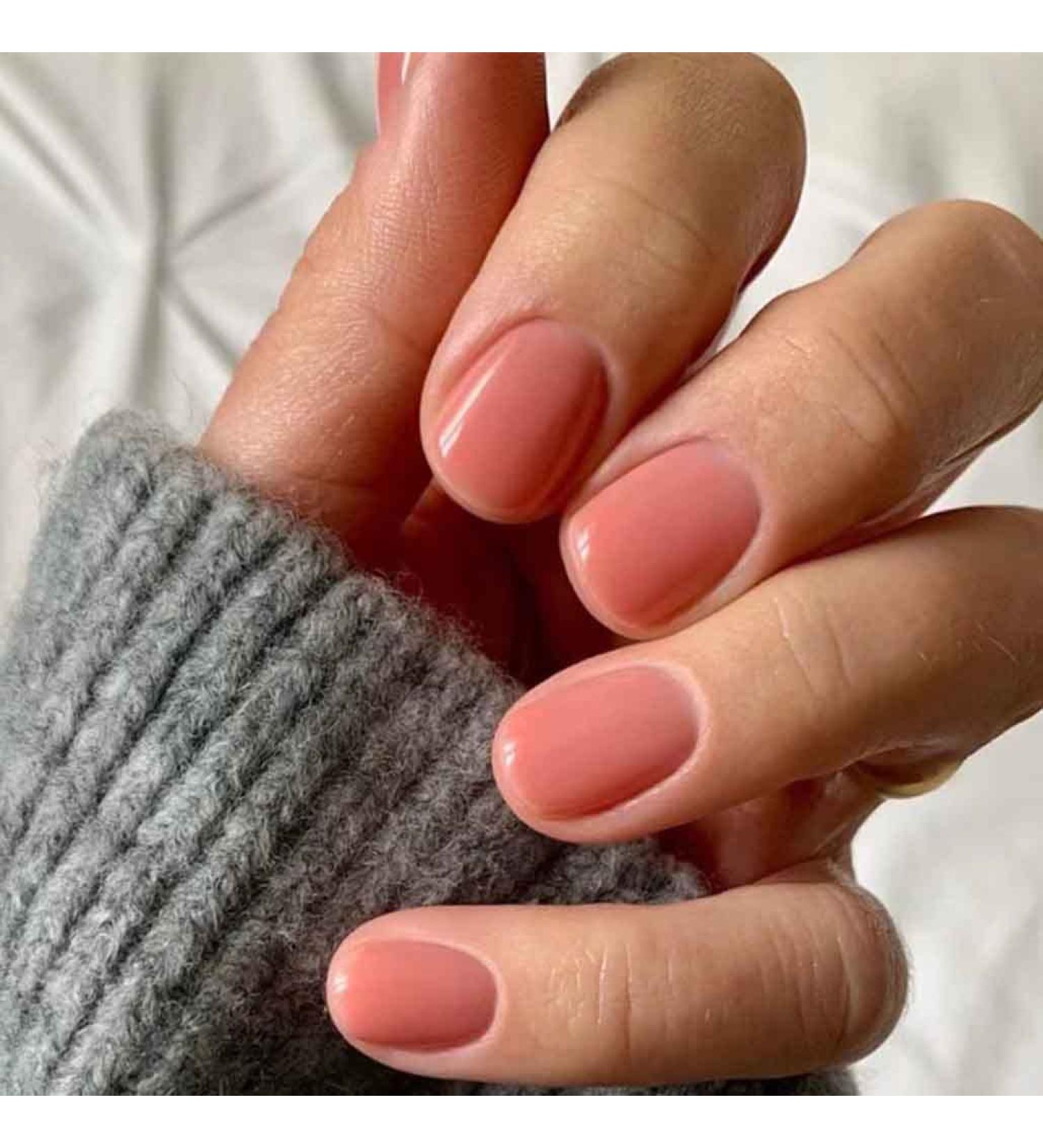 Foccna Super Short Fake Nails - Pink Press on Acrylic Full Cover Oval False Nails for Daily Wear - 24Pcs (Orange) - Buy Online on GoSupps.com