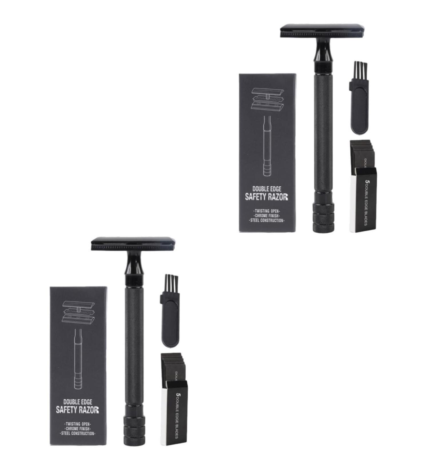 Beavorty Manual Butterfly Safety Razor Set for Men - Reusable Double-Edged Stainless Steel Blades - Buy Online on GoSupps.com