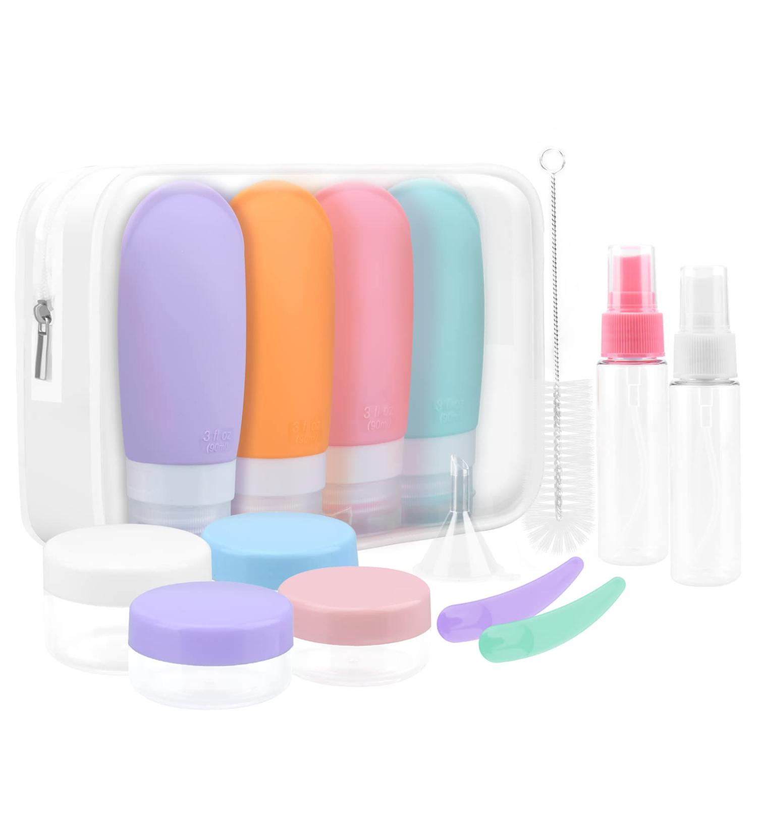 Etopgo Silicone Travel Bottles Set - 16 TSA Approved Multicolor Fillable Containers for Shampoo Lotion & More | Travel Size Essentials - Buy Online on GoSupps.com